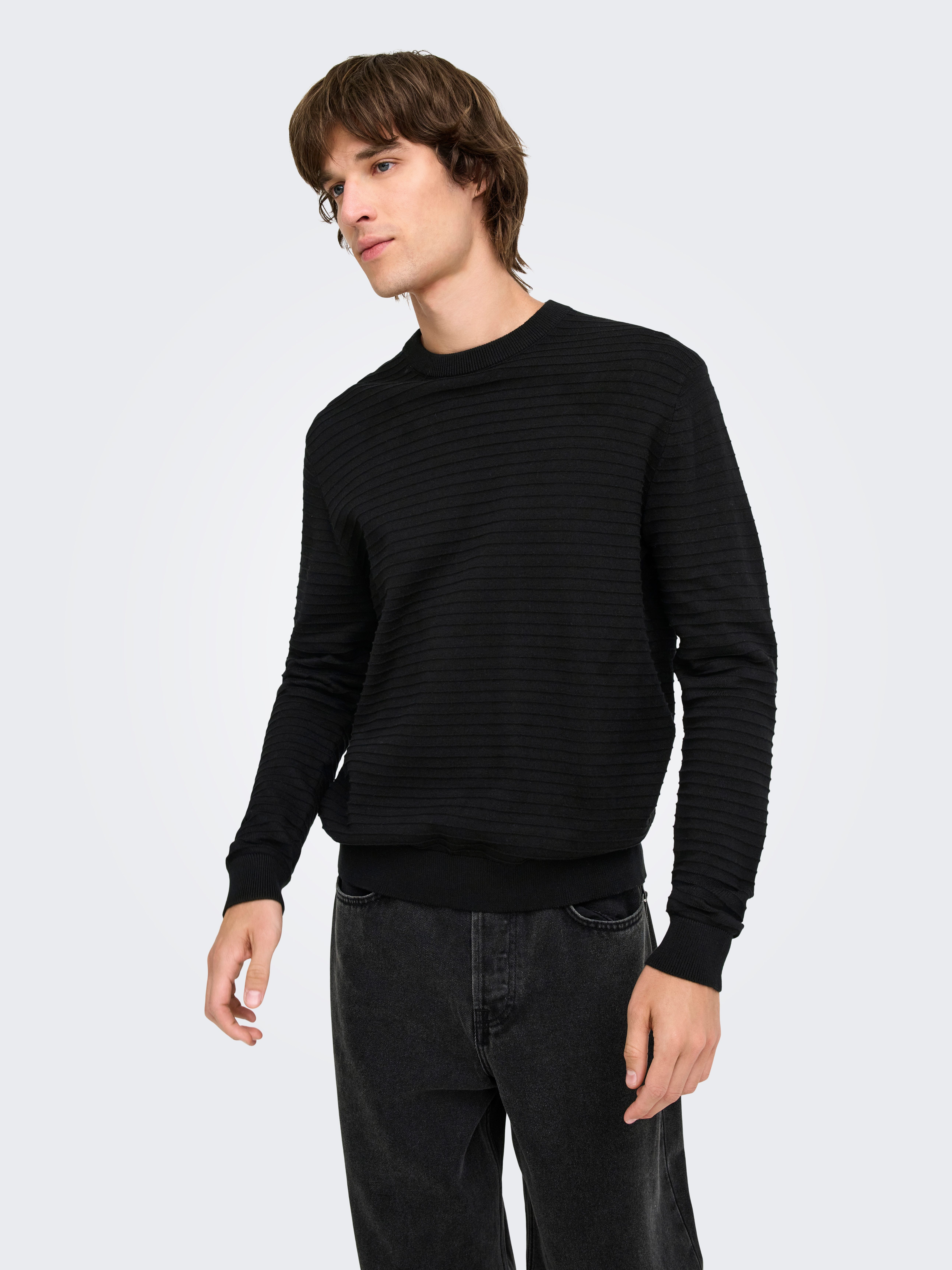 ONLY & SONS Rundhalspullover ONSSTORM LS CREW KNIT OTL Baumwolle, regular fit
