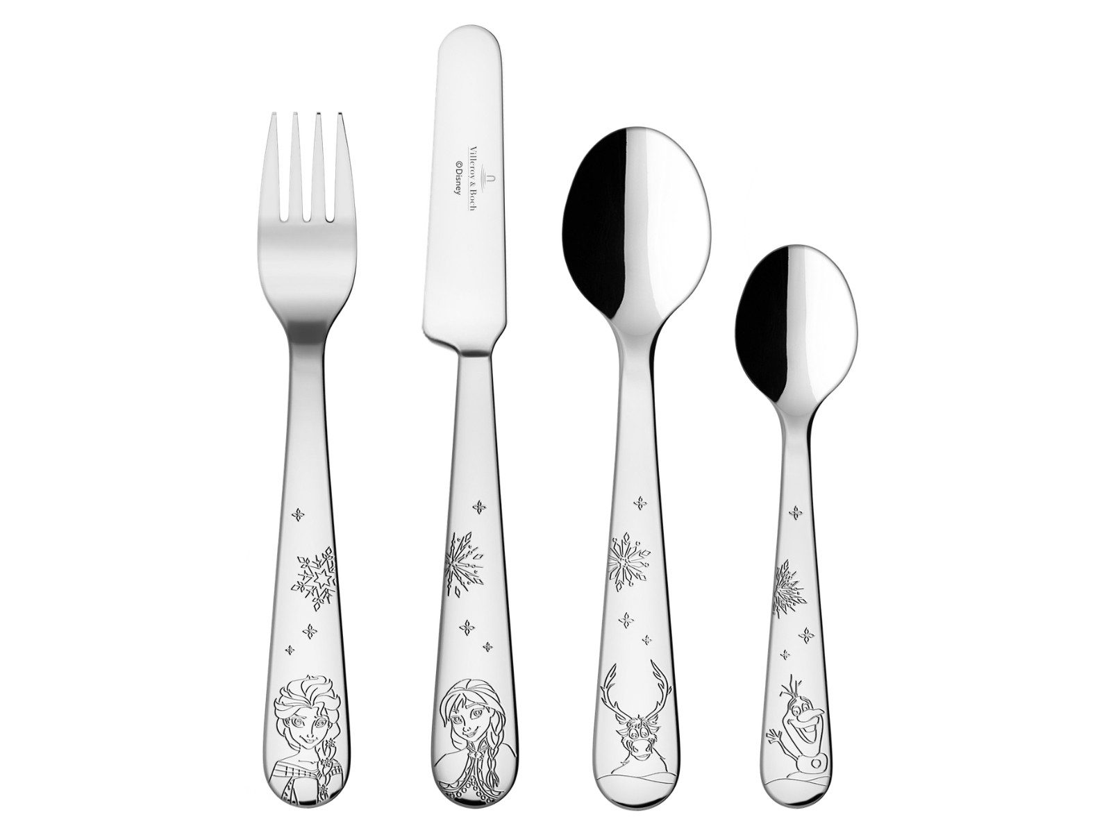 Villeroy & Boch Besteck-Set Disney Frozen Kinderbesteck Set 4tlg, Edelstahl