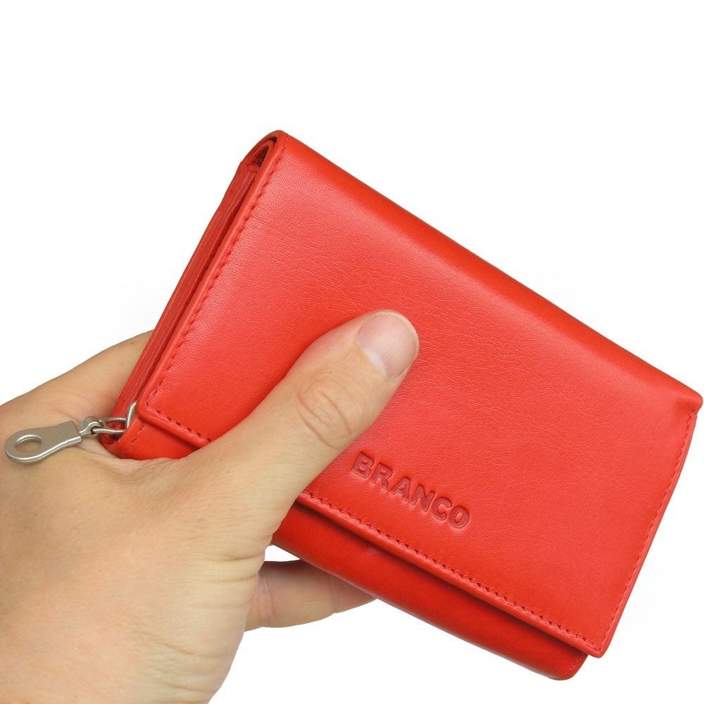 Geldbörse Große Damen-Geldbörse / Portemonnaie, Leder, Rot, Branco 265