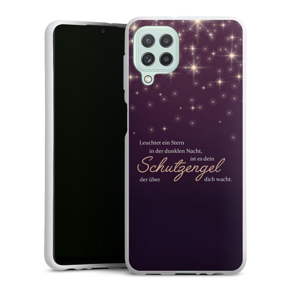DeinDesign Handyhülle Schutzengel Sprüche Spruch Schutzengel, Samsung Galaxy A22 4G Silikon Hülle Bumper Case Handy Schutzhülle