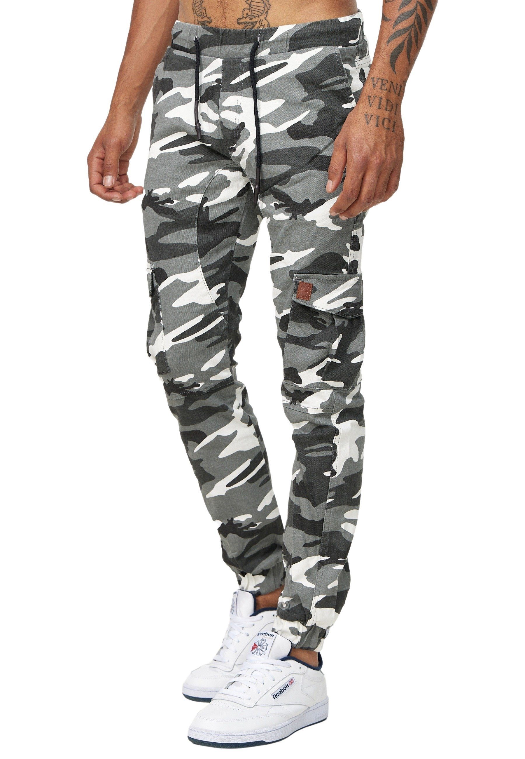 Code47 Slim-fit-Jeans Code47 Herren Chino Pants, Jeans, Slim Fit, (1-tlg) Weiß Camouflage
