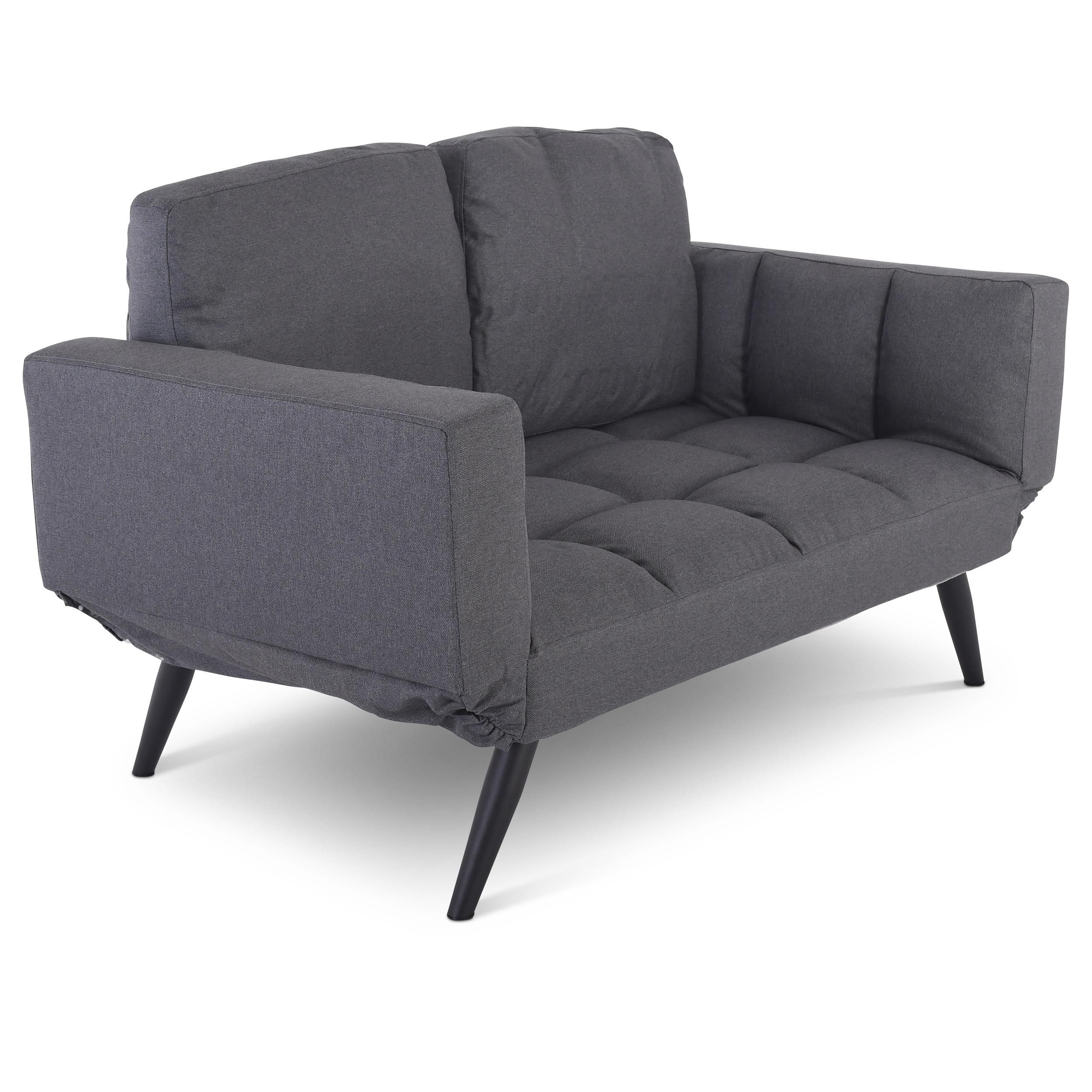 Raburg Schlafsofa 2-Sitzer, klappbare Gästebett-Funktion, Armlehnen, Stoff, Ayla, bequeme Liegefläche: 190 cm breit x 76 cm tief