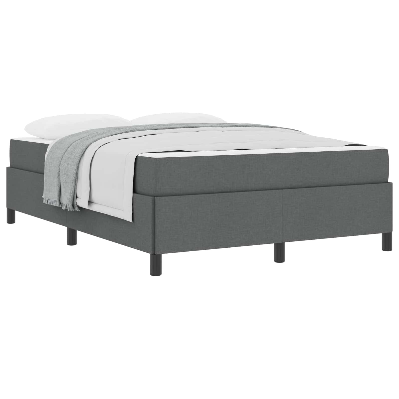 Bett Boxspringbett Dunkelgrau 160 x 200 cm Stoff