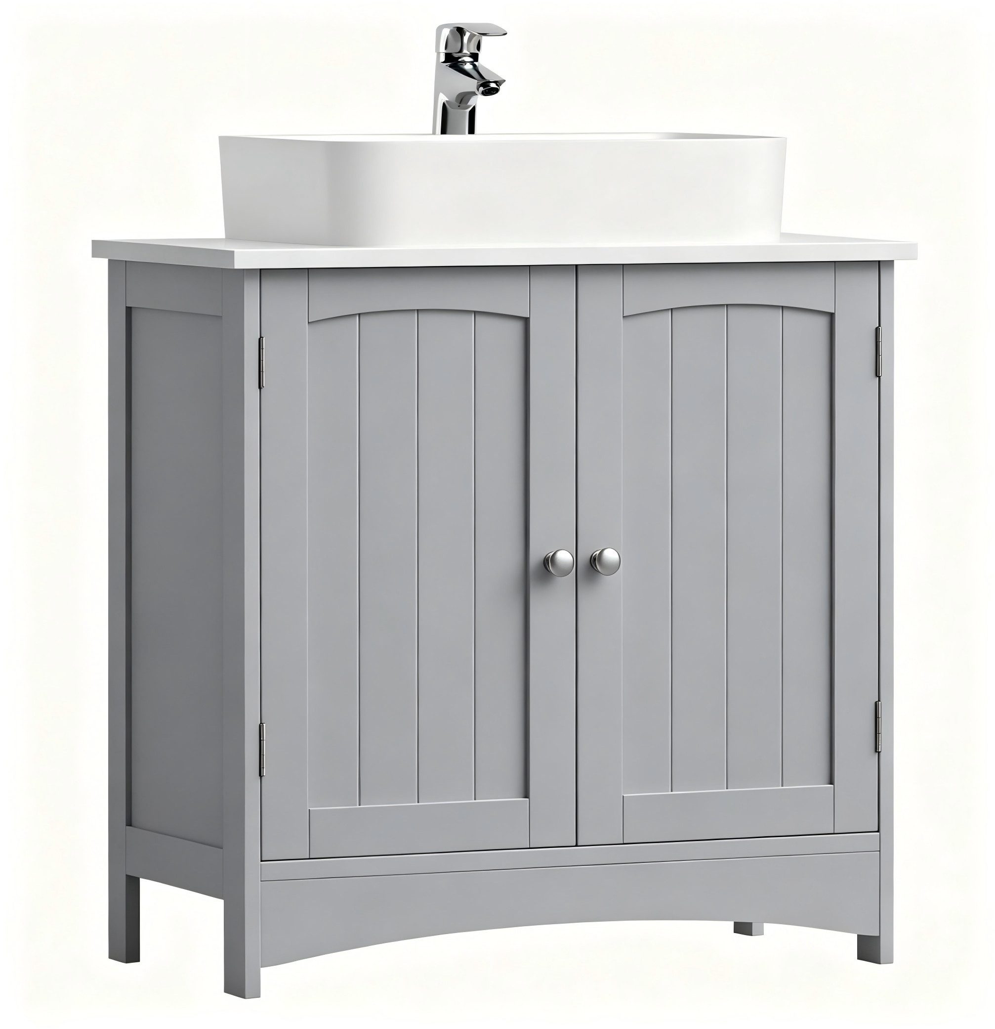VASAGLE Waschbeckenunterschrank Waschtischunterschrank Badezimmerschrank verstellbare Ablage, 2 Fächer, mit 2 Türen, Breite 60cm