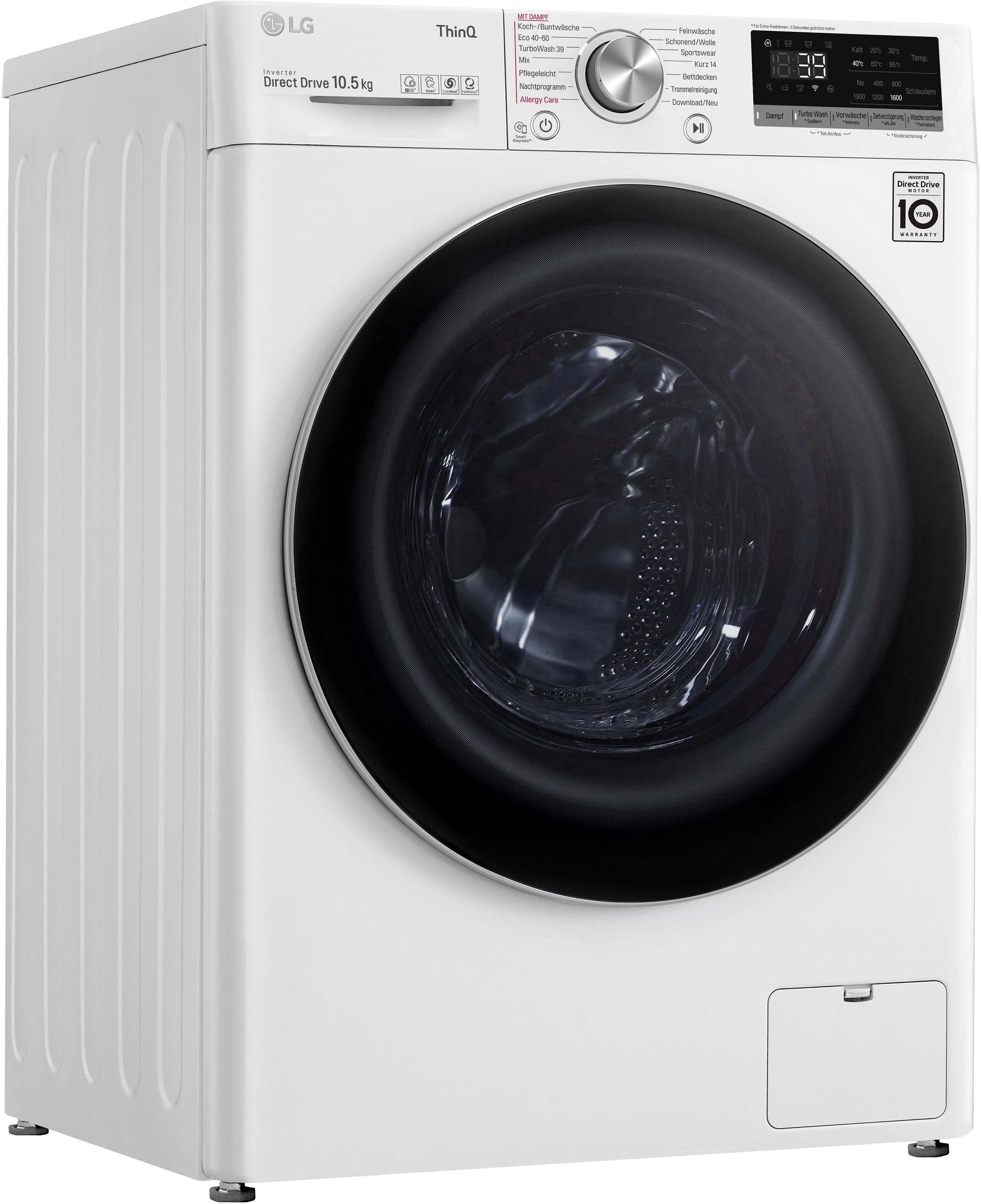 LG Waschmaschine F6WV710P1, 10,5 kg, 1600 U/min, TurboWash® - Waschen in  nur 39 Minuten