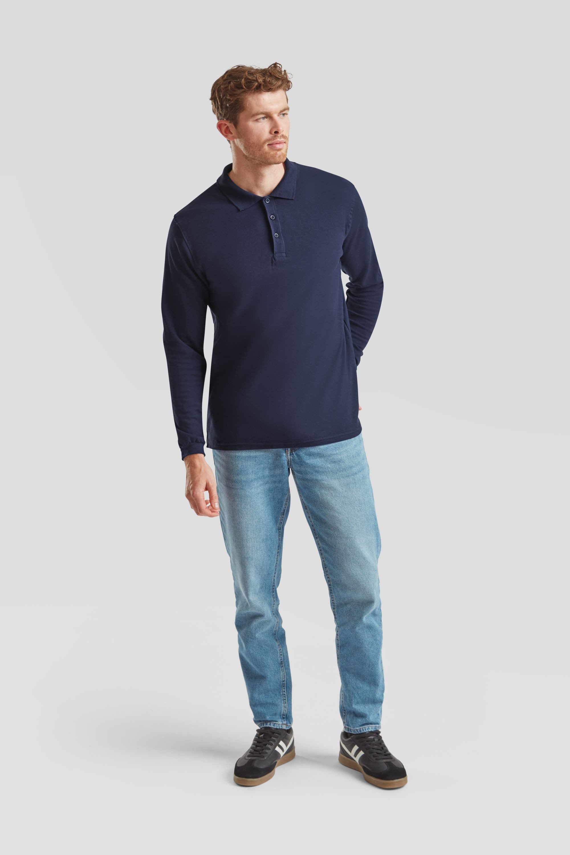 Fruit of the Loom Poloshirt Fruit of the Loom Premium Long Sleeve Polo