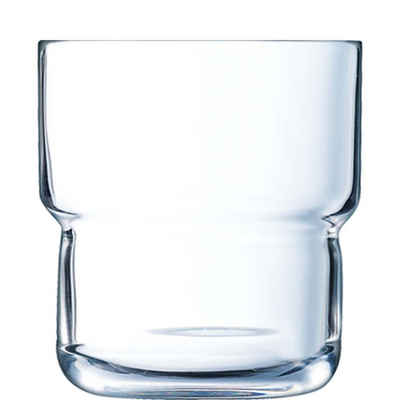 Arcoroc Tumbler-Glas Log, Glas gehärtet, Tumbler Trinkglas stapelbar 270ml Glas gehärtet transparent 6 Stück