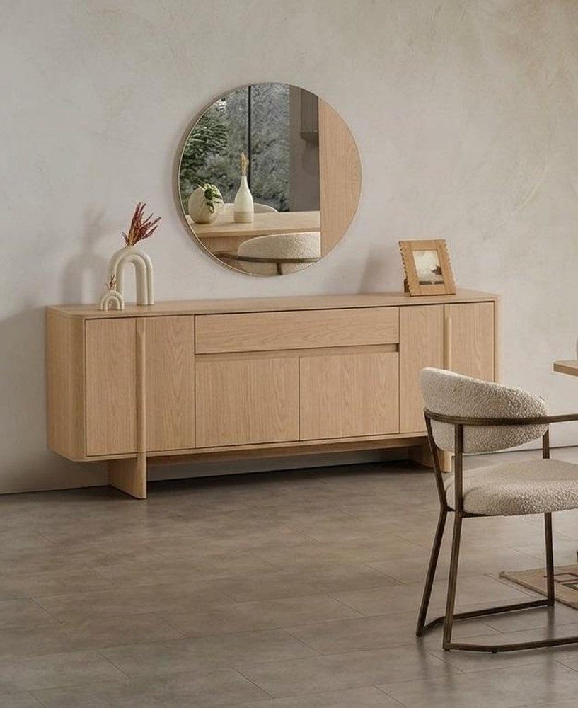 Xlmoebel Anrichte Konsole Spiegel Wohnzimmer Stil modern beige bequem geräumig (2 St., 2-tlg)