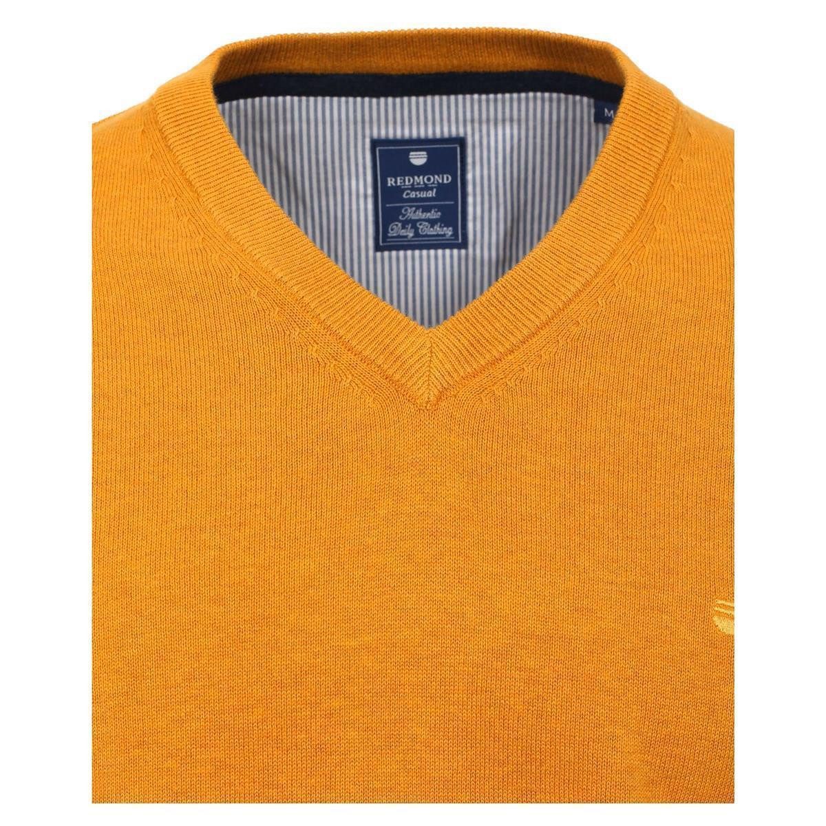 Redmond V-Ausschnitt-Pullover REDMOND Casual Herren Pullover Langarm V-Neck Comfort Gelb