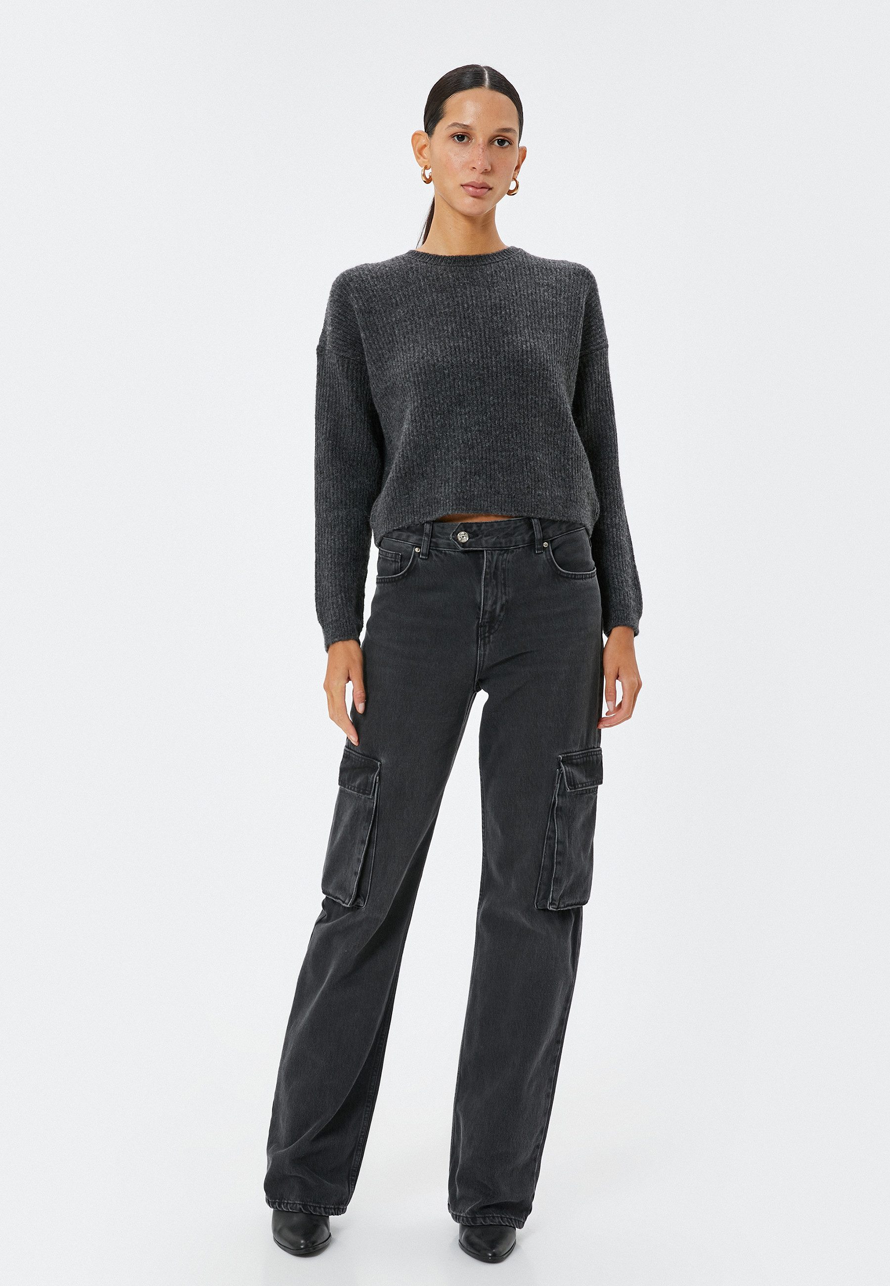 Koton Rundhalspullover Rundhalsausschnitt Regular