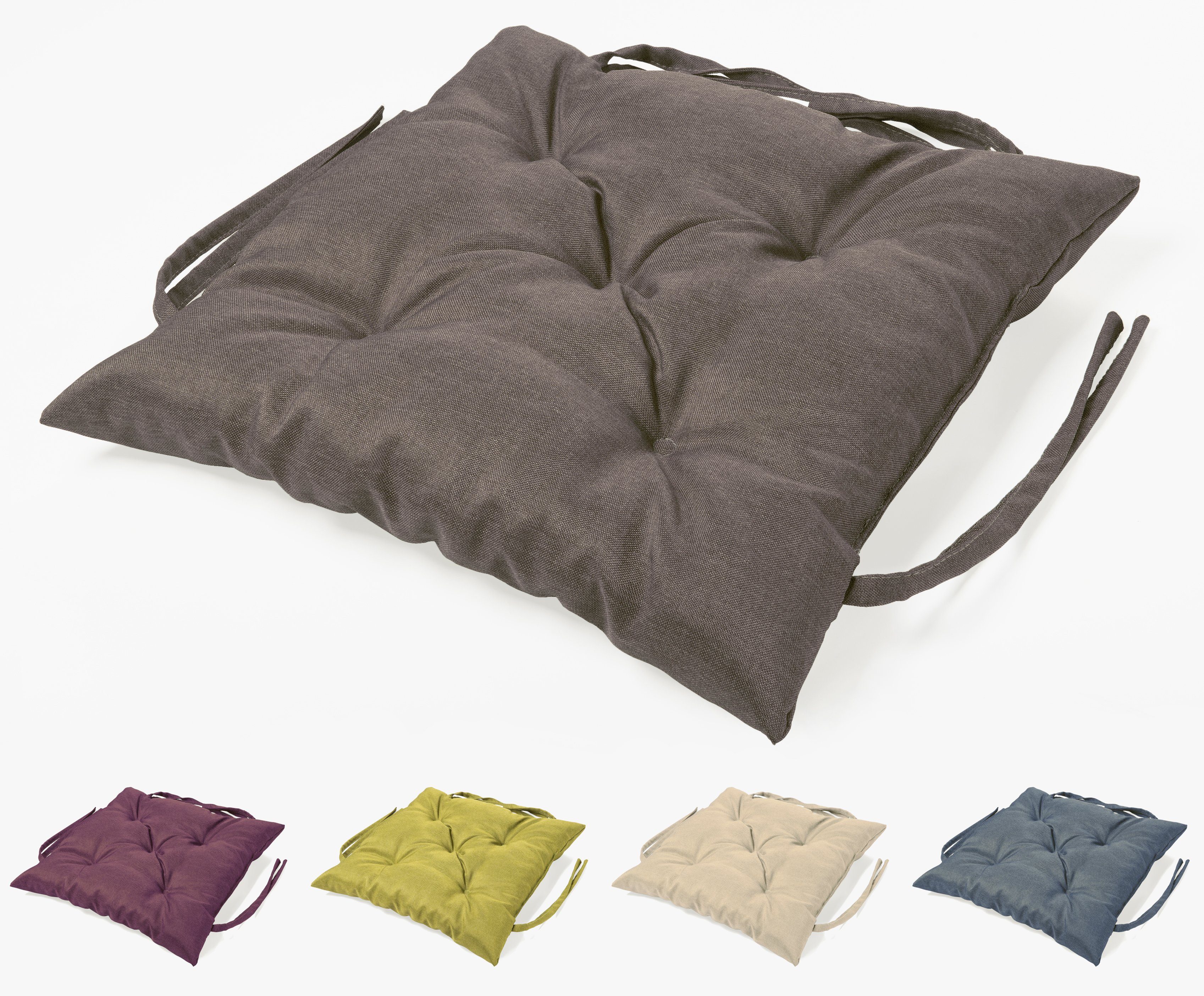 sunnypillow Bankauflage Bankauflage Stuhlkissen viele Farben und Größen zur Auswahl, 40 x 40 cm anthrazit