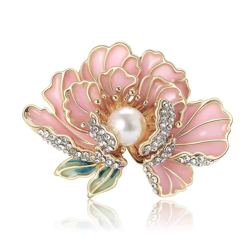 Dark-Desires Brosche Vintage Brosche Geige mit Schmetterling braun-orange ( günstig online kaufen