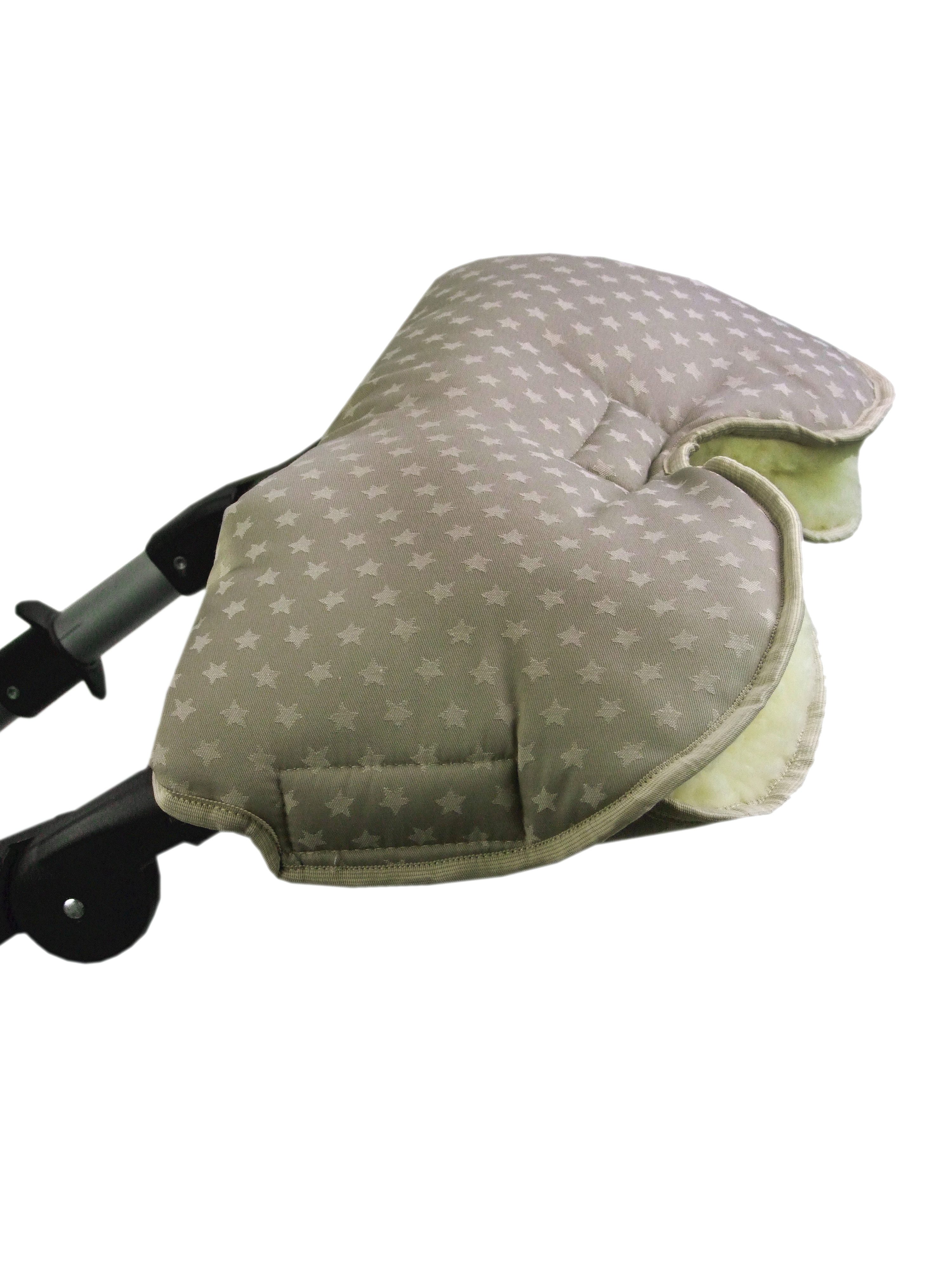BambiniWelt by Rafael K. Kinderwagen-Handwärmer Handschuhe Muff Handwärmer Handmuff für Kinderwagen STERNE Wolle, Universalgröße
