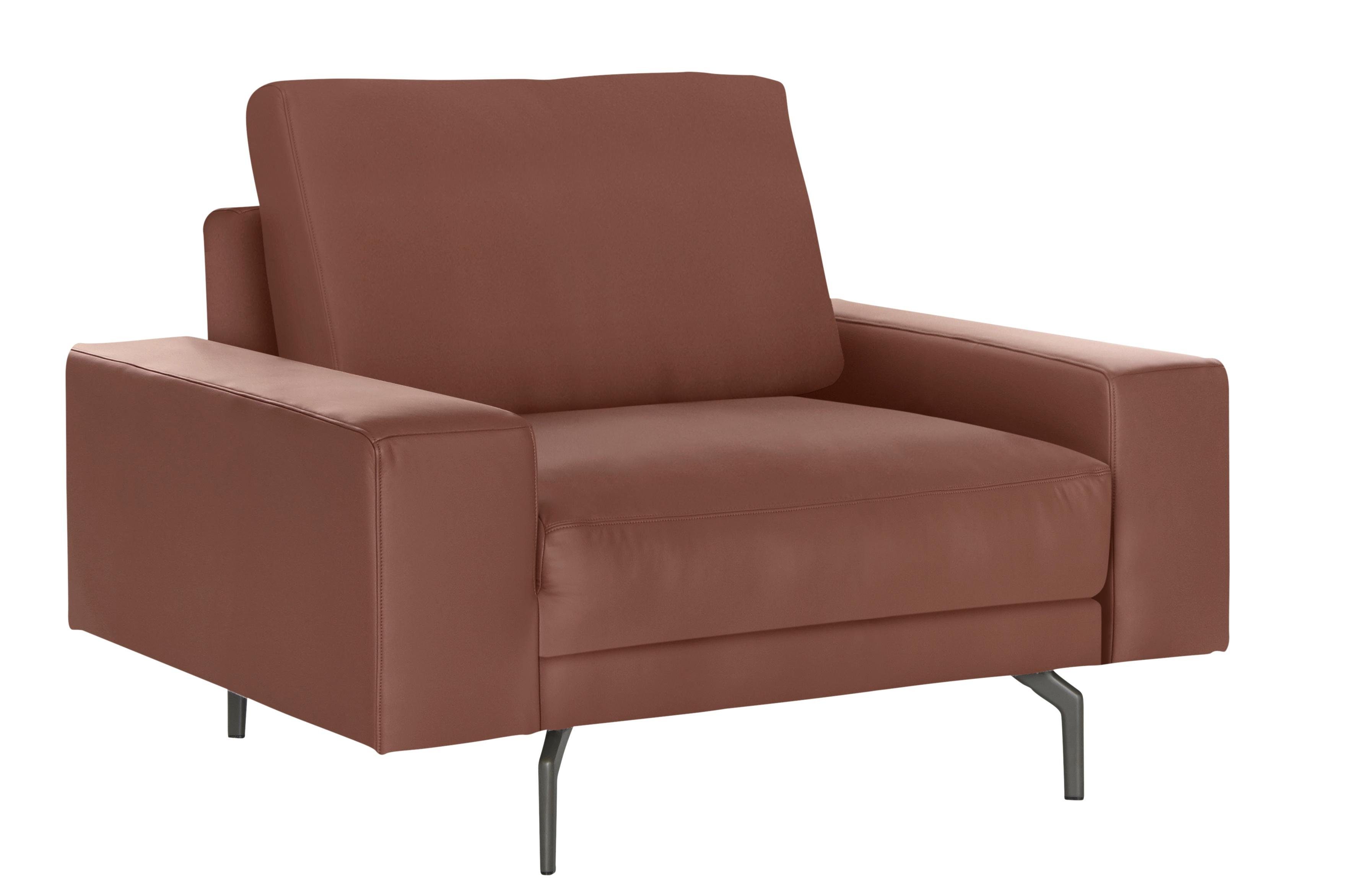 Neu eingeführt hülsta sofa Sessel hs.450, 120 breit Breite Armlehne cm Alugussfüße in umbragrau, niedrig