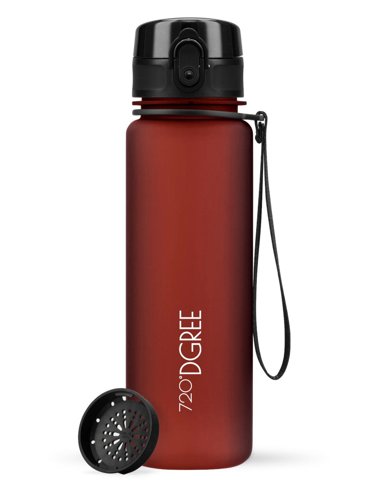 720°DGREE Trinkflasche Trinkflasche uberBottle softTouch mit Sieb imperial red 0,5l