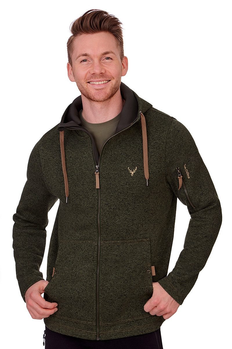 Orbis Textil GmbH & Co. KG Trachtenstrickjacke Strickfleecejacke Herren - RAMON - schilf