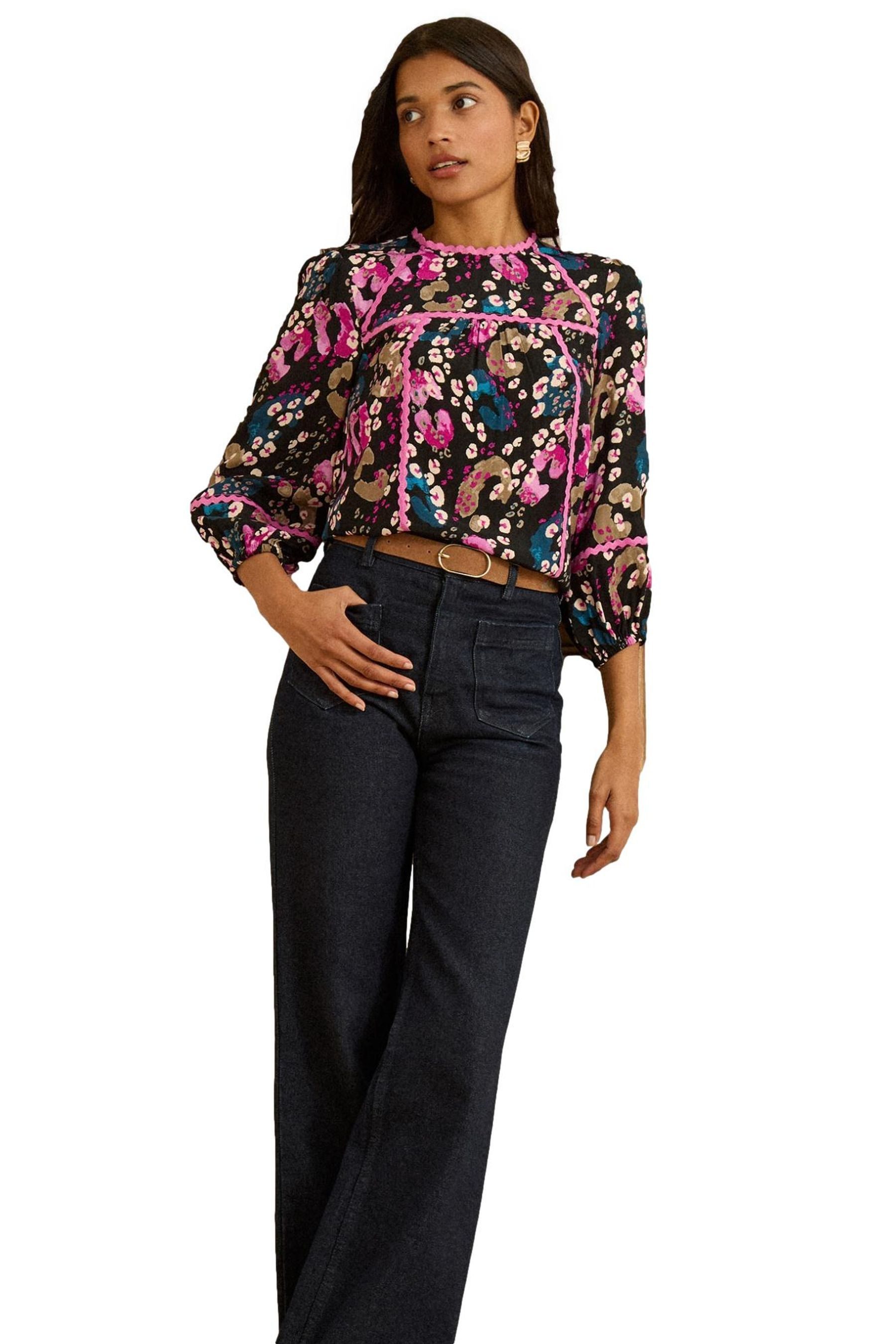 Langarmbluse Love & Roses Ric-Rac-Bluse, Kurzgröße