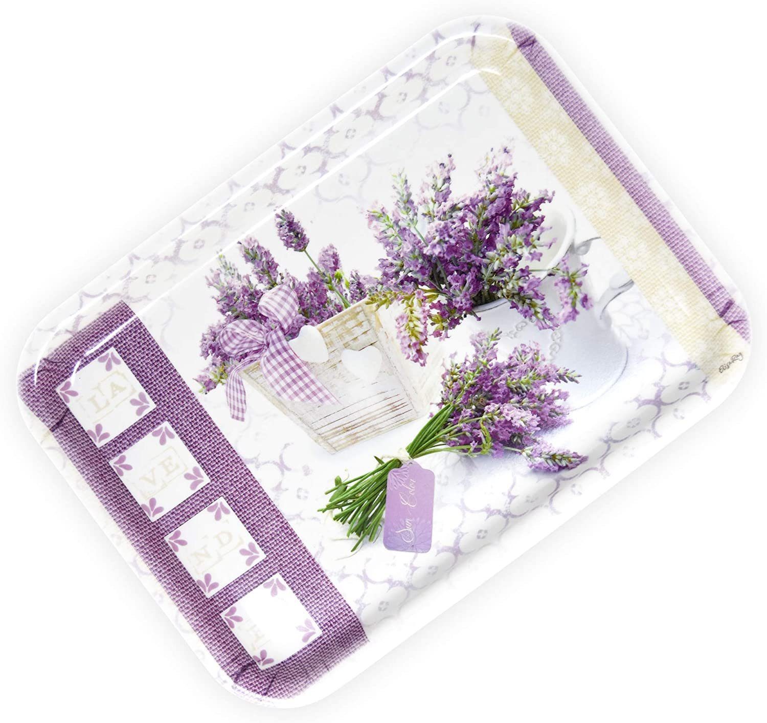 31x23 Lavendeltraum, Lashuma (1-tlg), lila cm Teetablett Kunststoff, Mediterranes Tablett