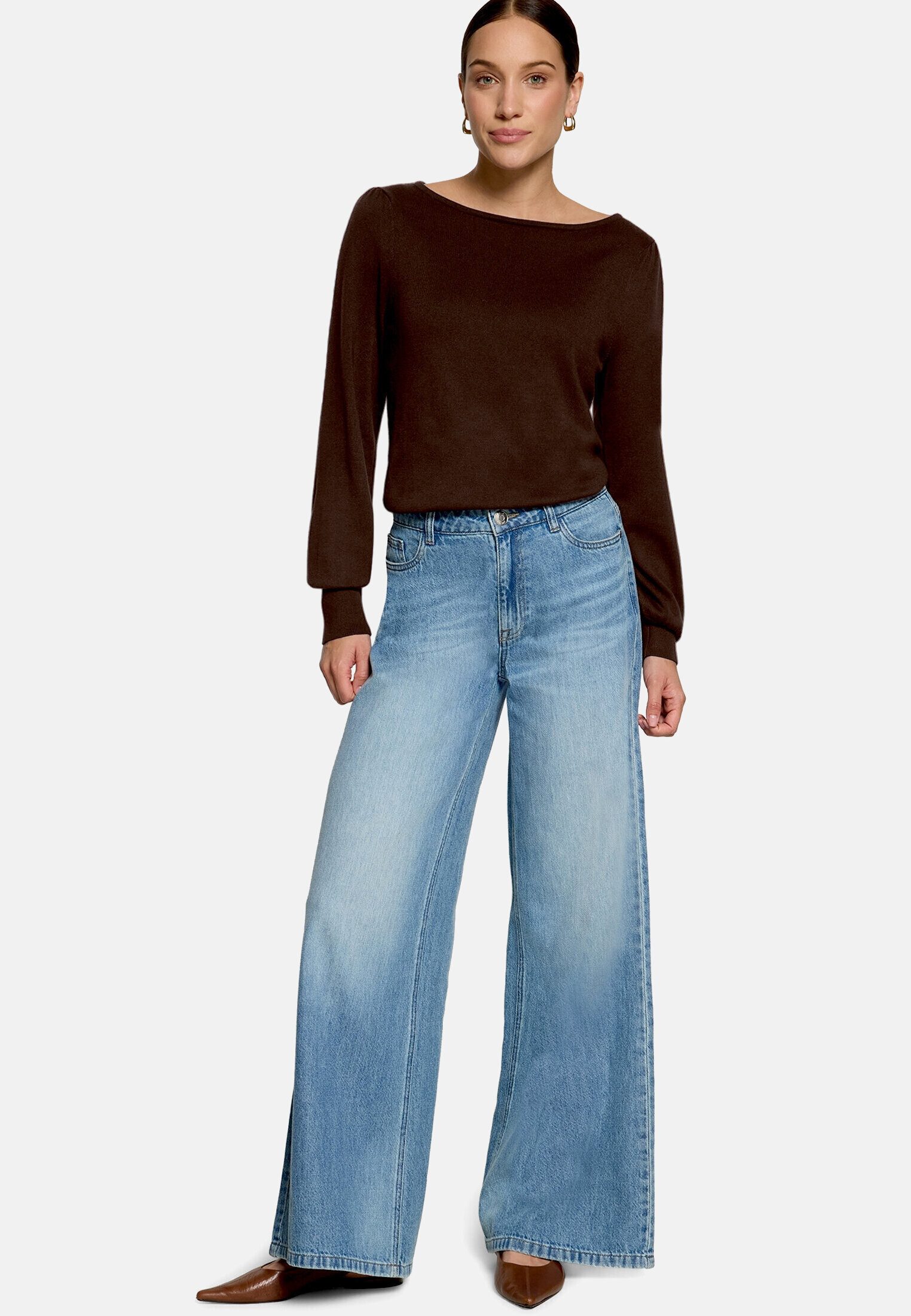 Zero Strickpullover Damen langarm (1-tlg) Struktur