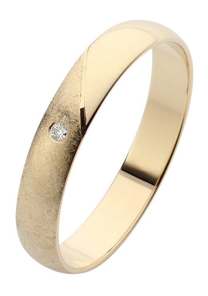 Firetti Trauring Schmuck Geschenk Gold 375 Hochzeit Ehering Trauring "LIEBE", Made in Germany, wahlweise mit oder ohne Brillant