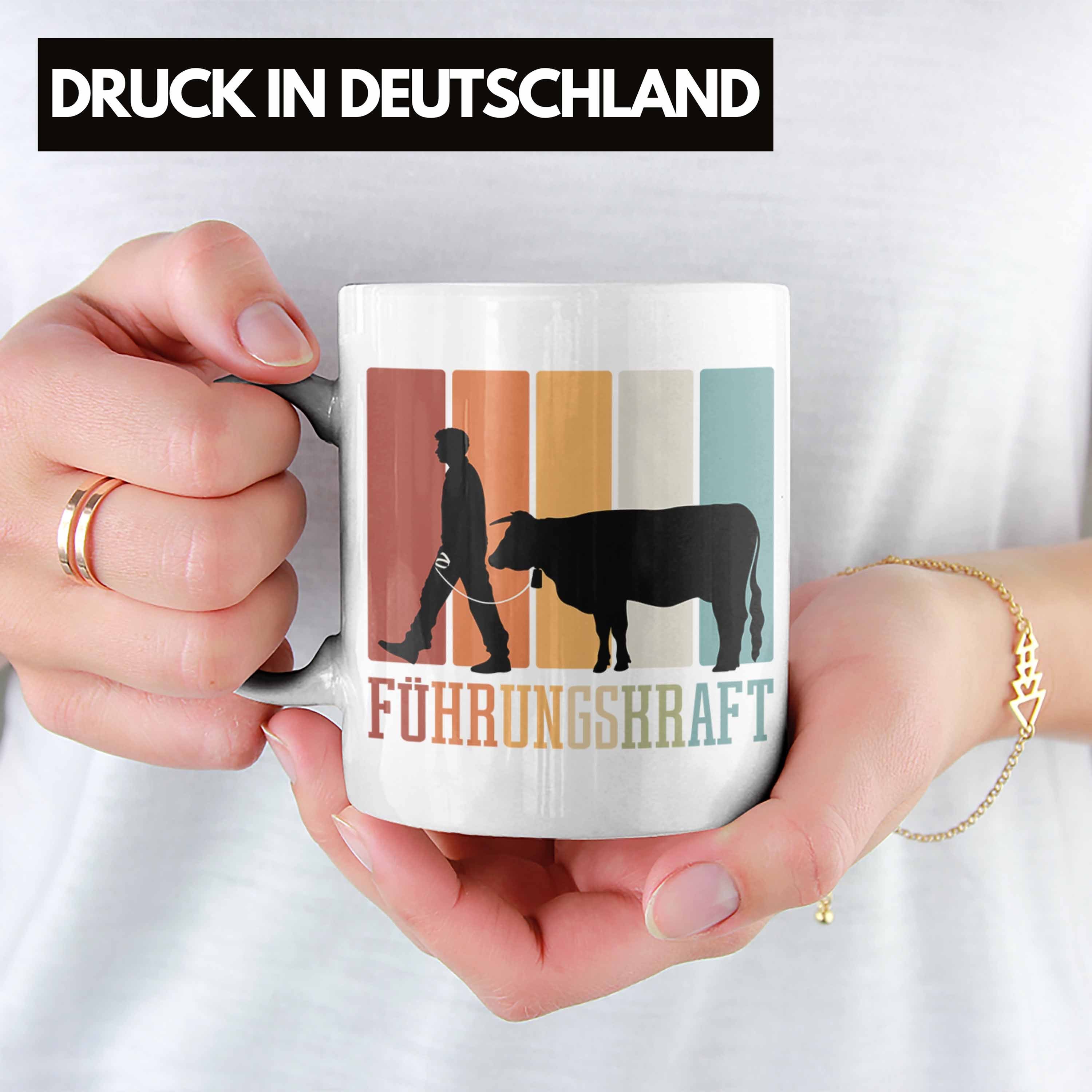 Tasse Tasse Bauern Führungskraft Trendation Kuh für Tasse Kaffee-Becher Weiss Bauer Landwirt