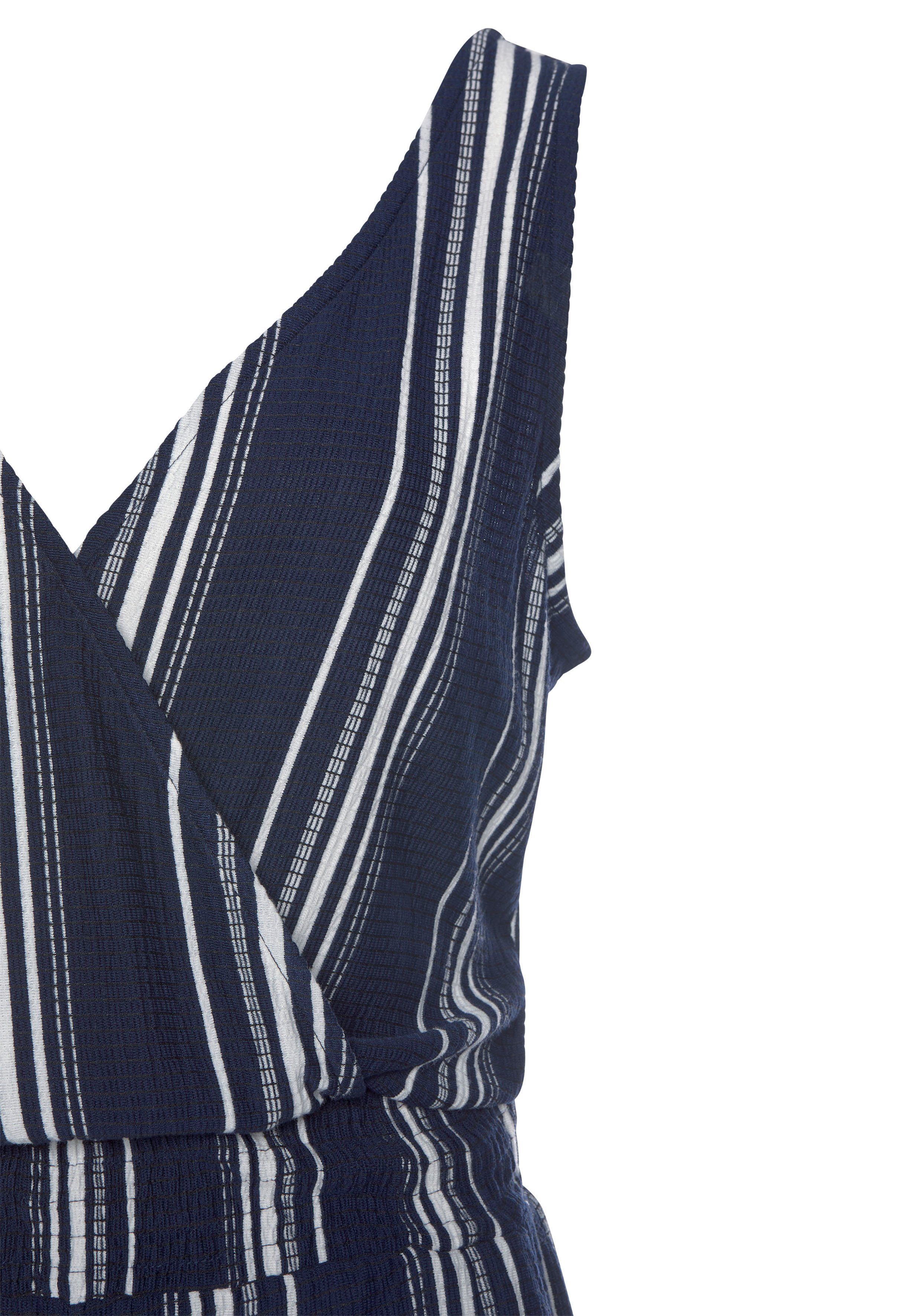 LASCANA Culotte-Overall aus strukturierter Ware, sommerlicher Jumpsuit mit Streifen