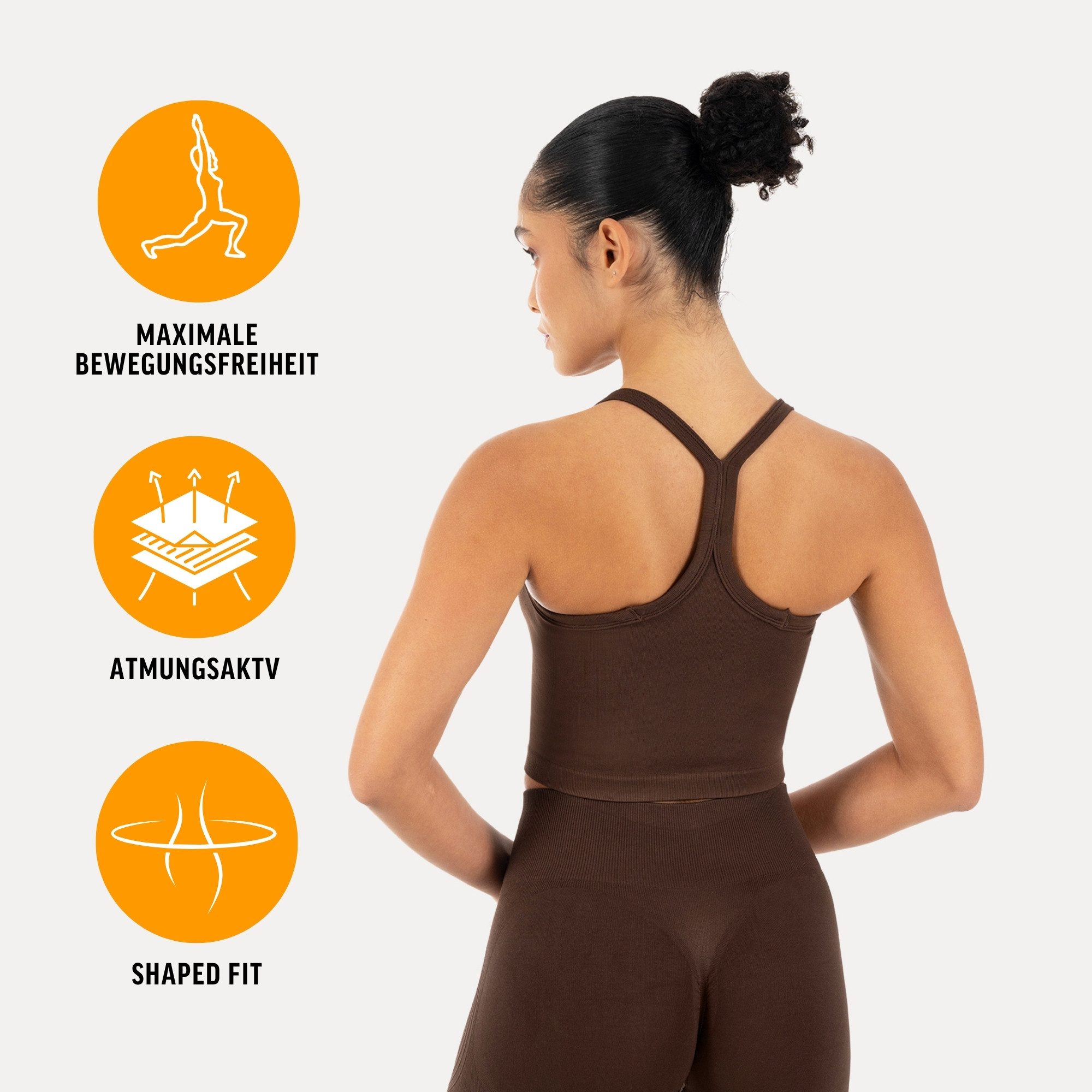 Smilodox Tanktop Vonda, Crop Top Damen, Sport-Top für Gym,Yoga & Freizeit Racerback, Seamless, Shaped Fit, Rundhals, atmungsaktiv