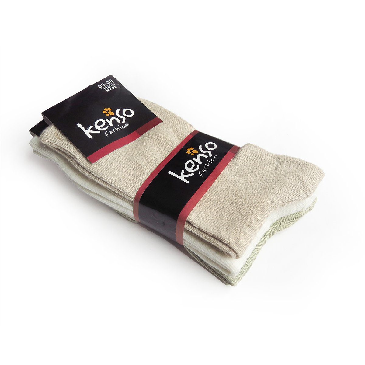 Sonia Originelli Norwegersocken 3 Paar Damensocken klassisch unifarben knöchellang soft 3er-Set beige