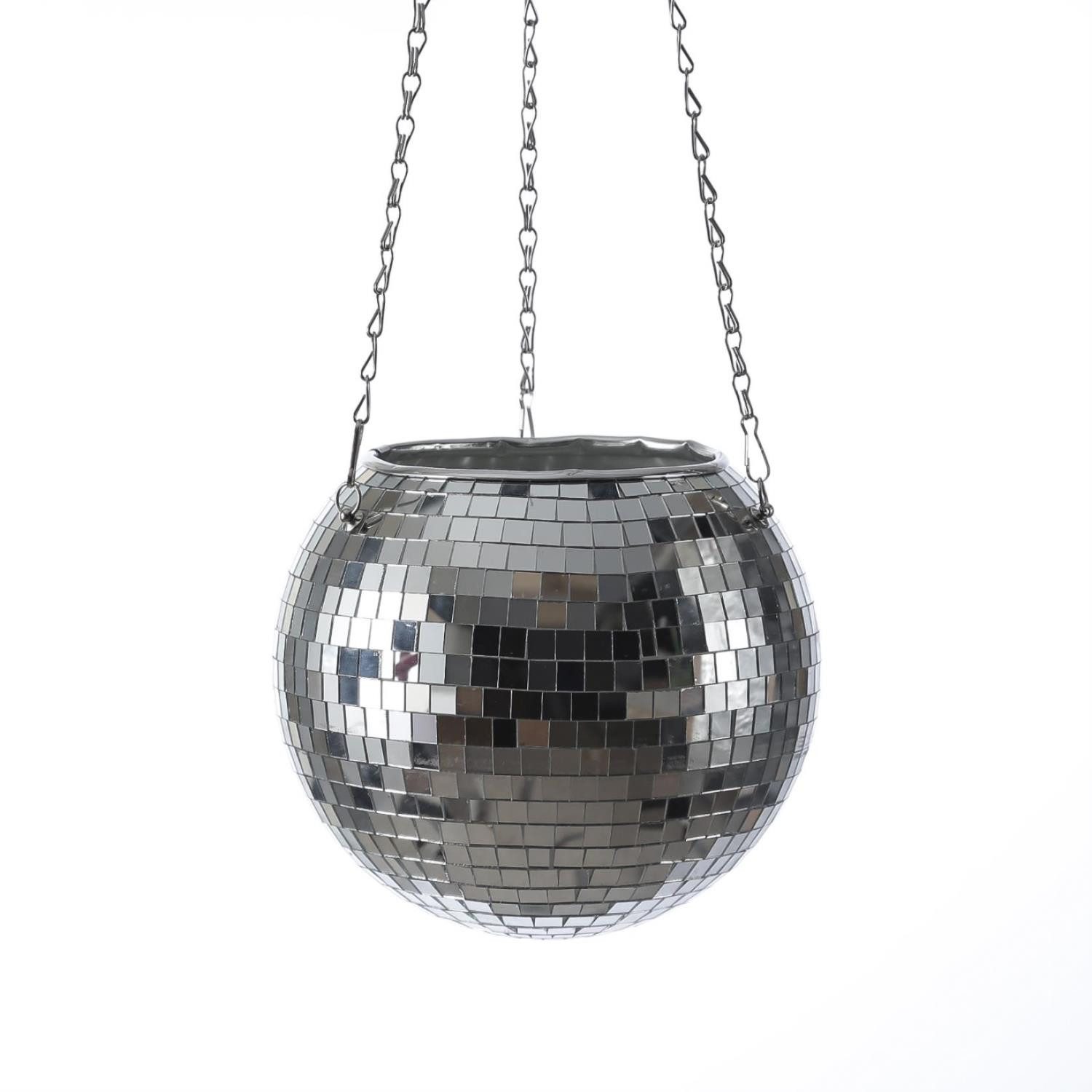 SATISFIRE Blumentopf Hängende Blumenampel Discokugel Spiegelkugel Blumentop günstig online kaufen
