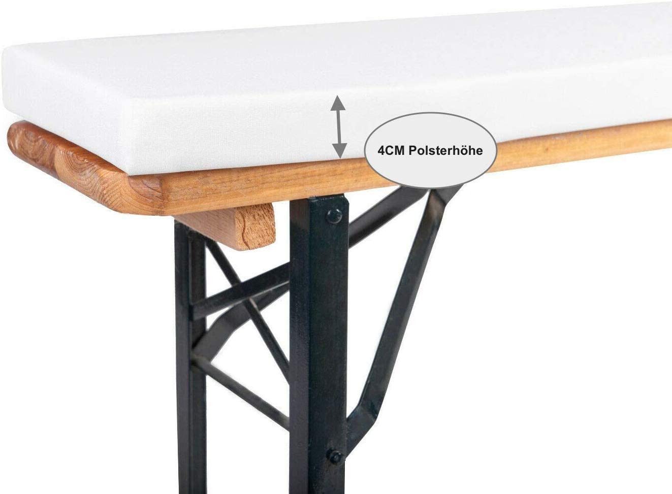 TexDeko Bankauflage mit Reißverschluss und Polsterung zum selber Aufziehen, (1 St), 220x25x2cm/4cm, Top Qualität