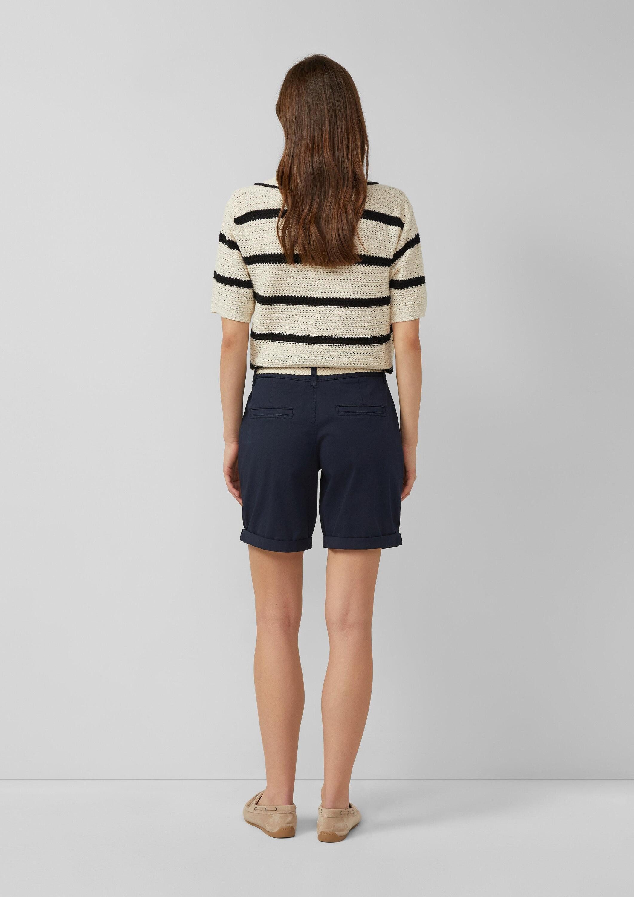 s.Oliver Shorts Hose Shorts mit geflochtenem Gürtel und Garment Dye