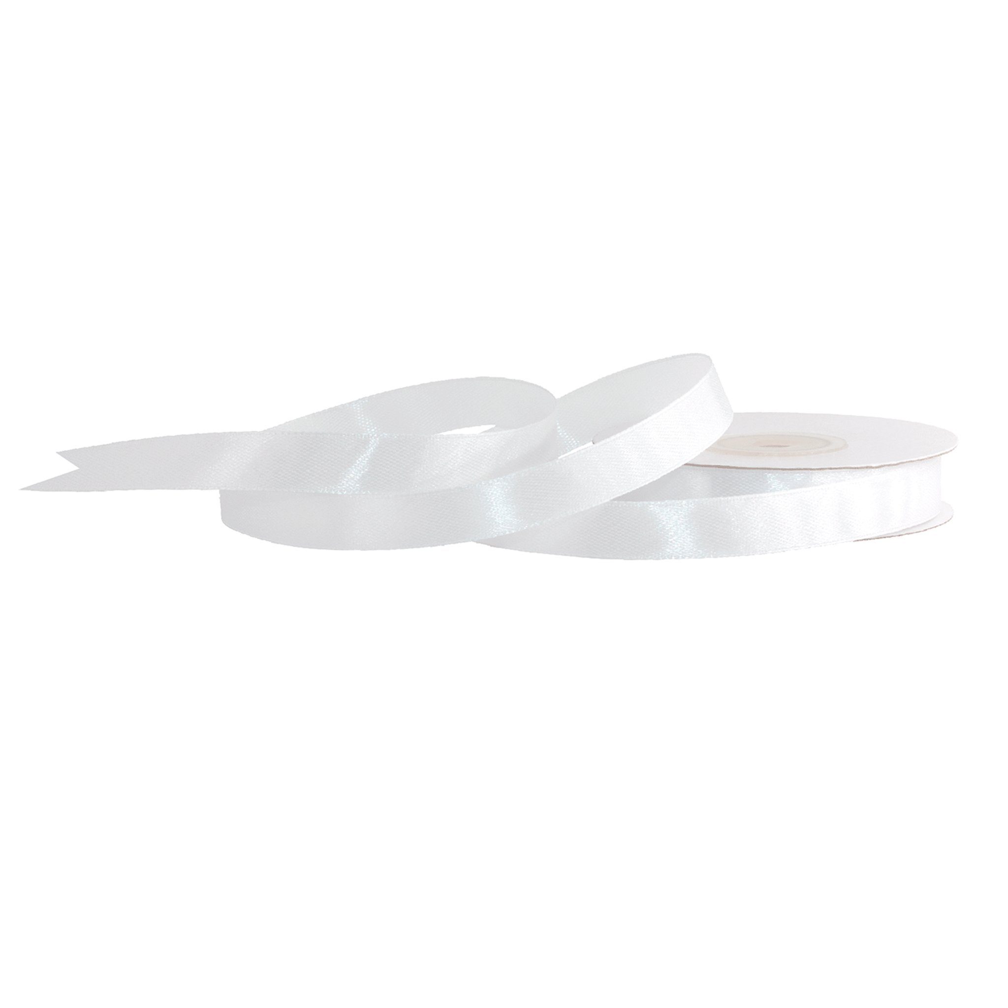 Creativery Satinband, Satinband 12mm x 25m Rolle Weiß