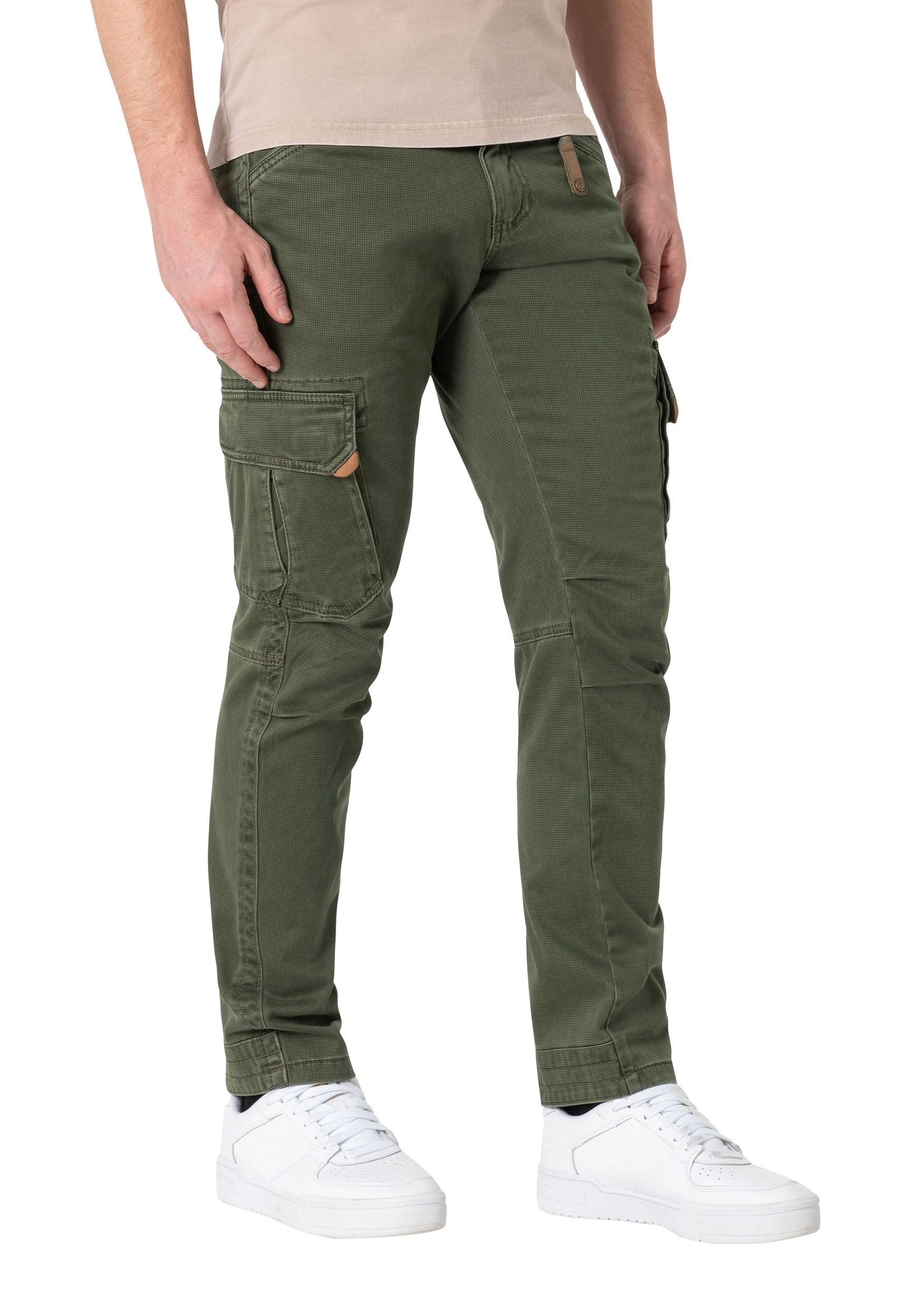 Timezone Herren Cargo Hose REGULAR BENTZ - Regular Fit - Braun Grau Grün Bl günstig online kaufen
