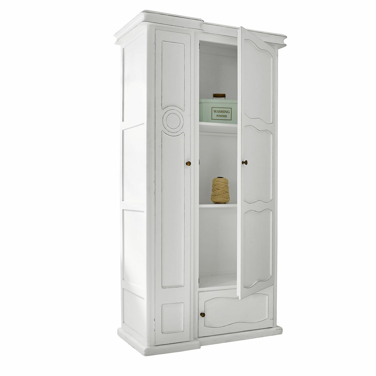Mirabeau Hochschrank Schrank Garlinet antikweiß