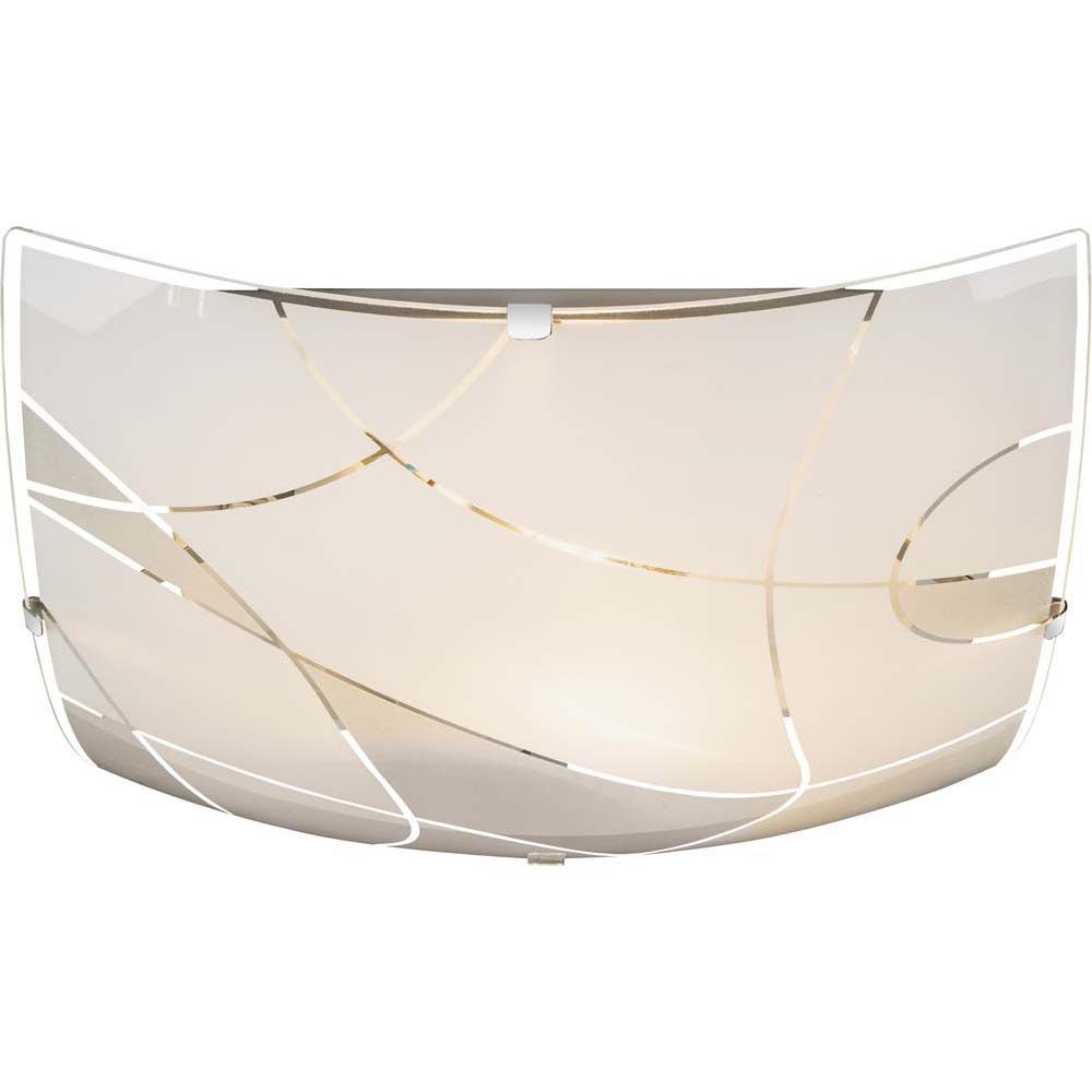 Globo Deckenstrahler, satiniert Design Linien Decken Glas nicht Leuchtmittel Lampe klar Dekor inklusive, Leuchte Steine