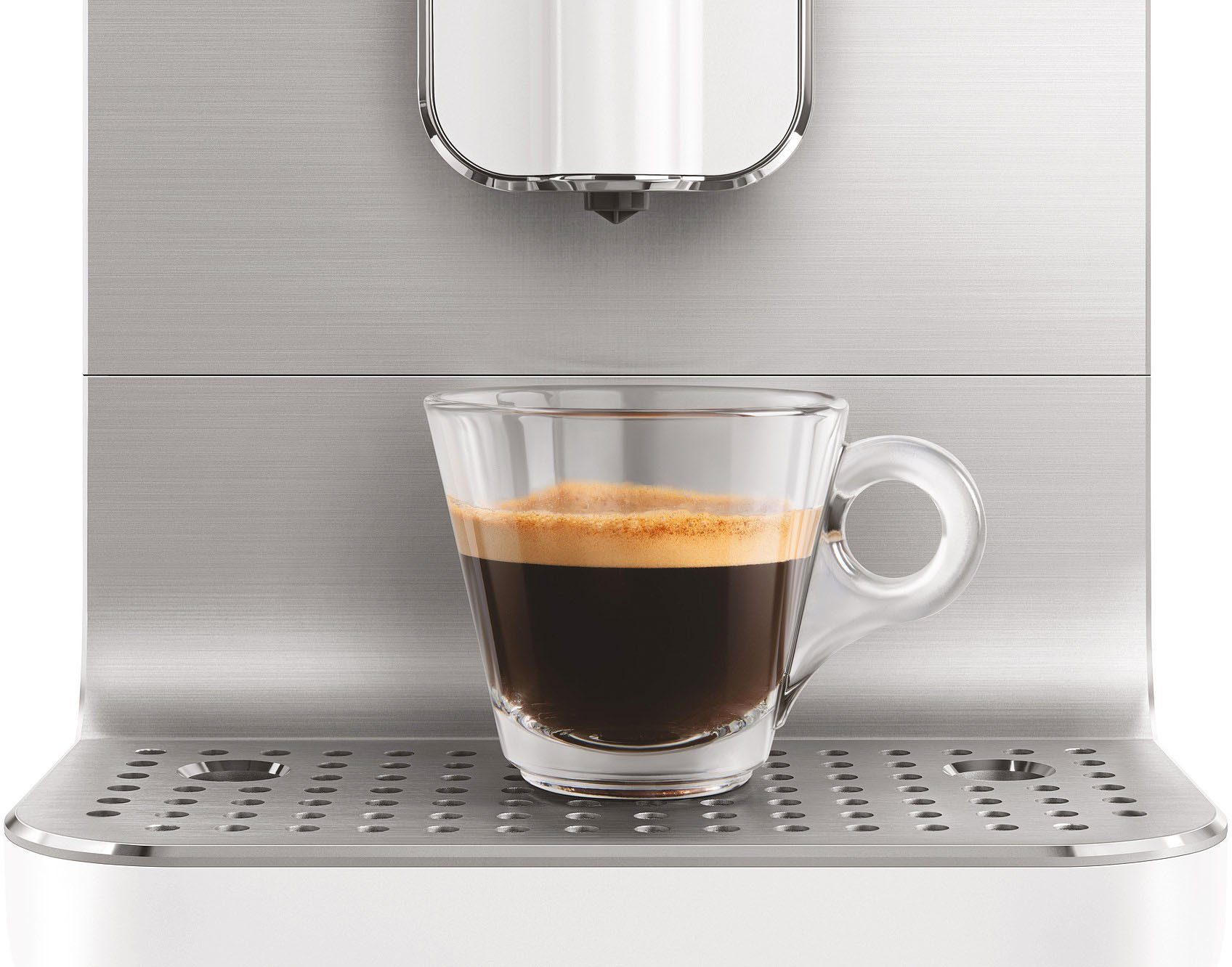 Weiß BCC01WHMEU Smeg Kaffeevollautomat BCC01WHMEU, matt Herausnehmbare Brüheinheit