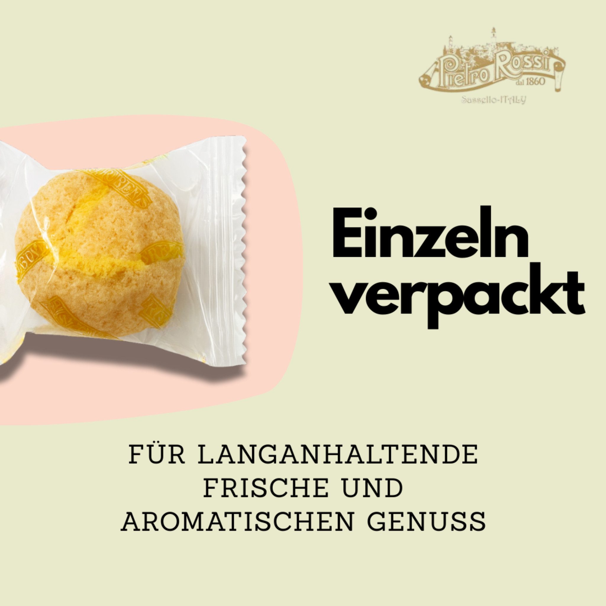 Pietro Rossi Kekse Pietro Rossi Amaretti 750g einzeln verpackt – 37,5% Aprikosenkerne, 1 x (einzeln verpackt, frischer Genuss aus Italien, zart & weich) – Bild 2 von 5
