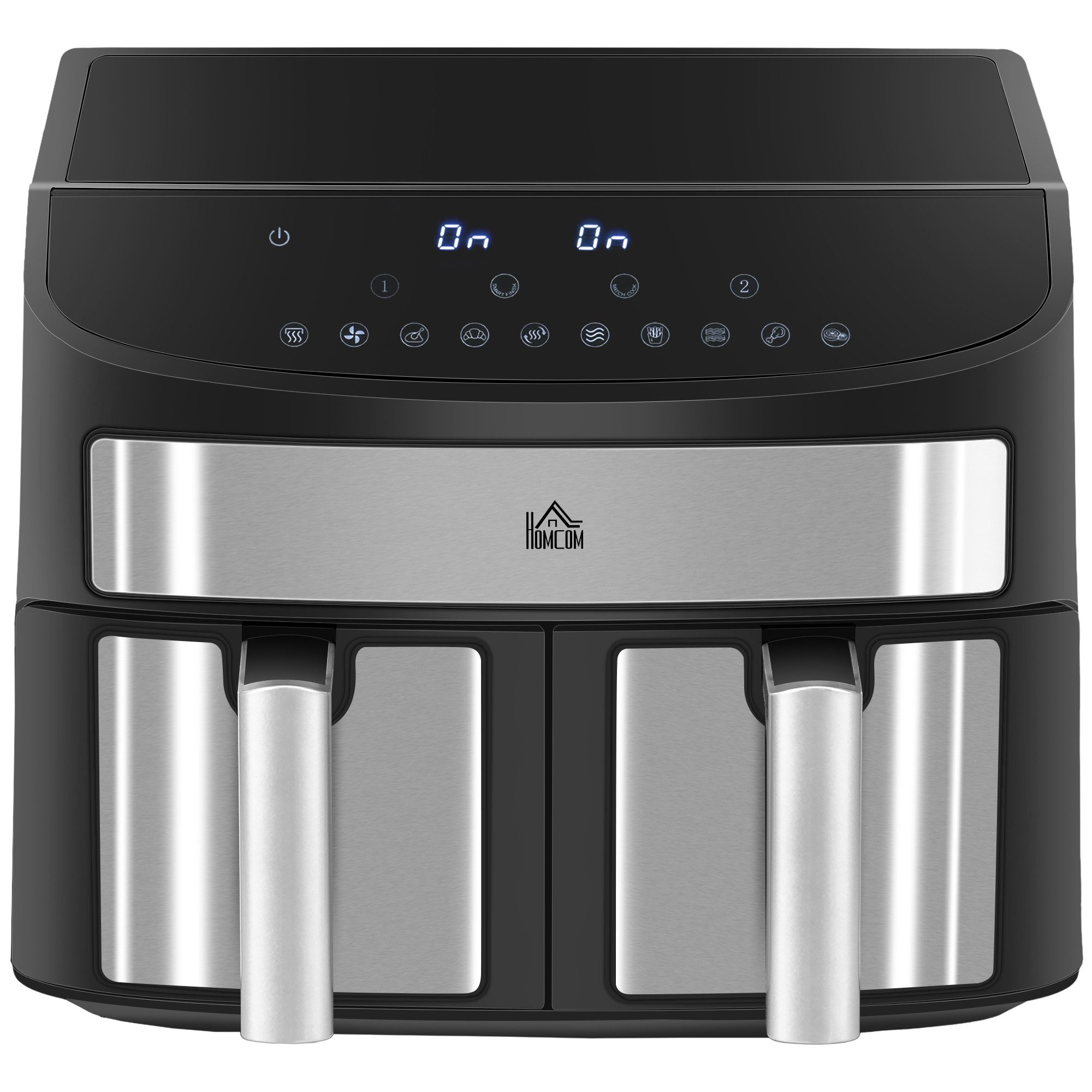 HOMCOM Heißluftfritteuse, 2400 W, Schwarz 38,8 x 36,3 x 31,1 cm