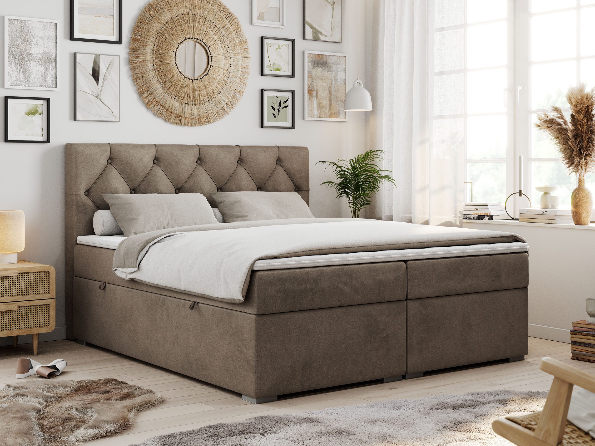 MKS MÖBEL Boxspringbett ALDA (Set, Packung, T30-Schaum, zwei Bettkästen, ge günstig online kaufen