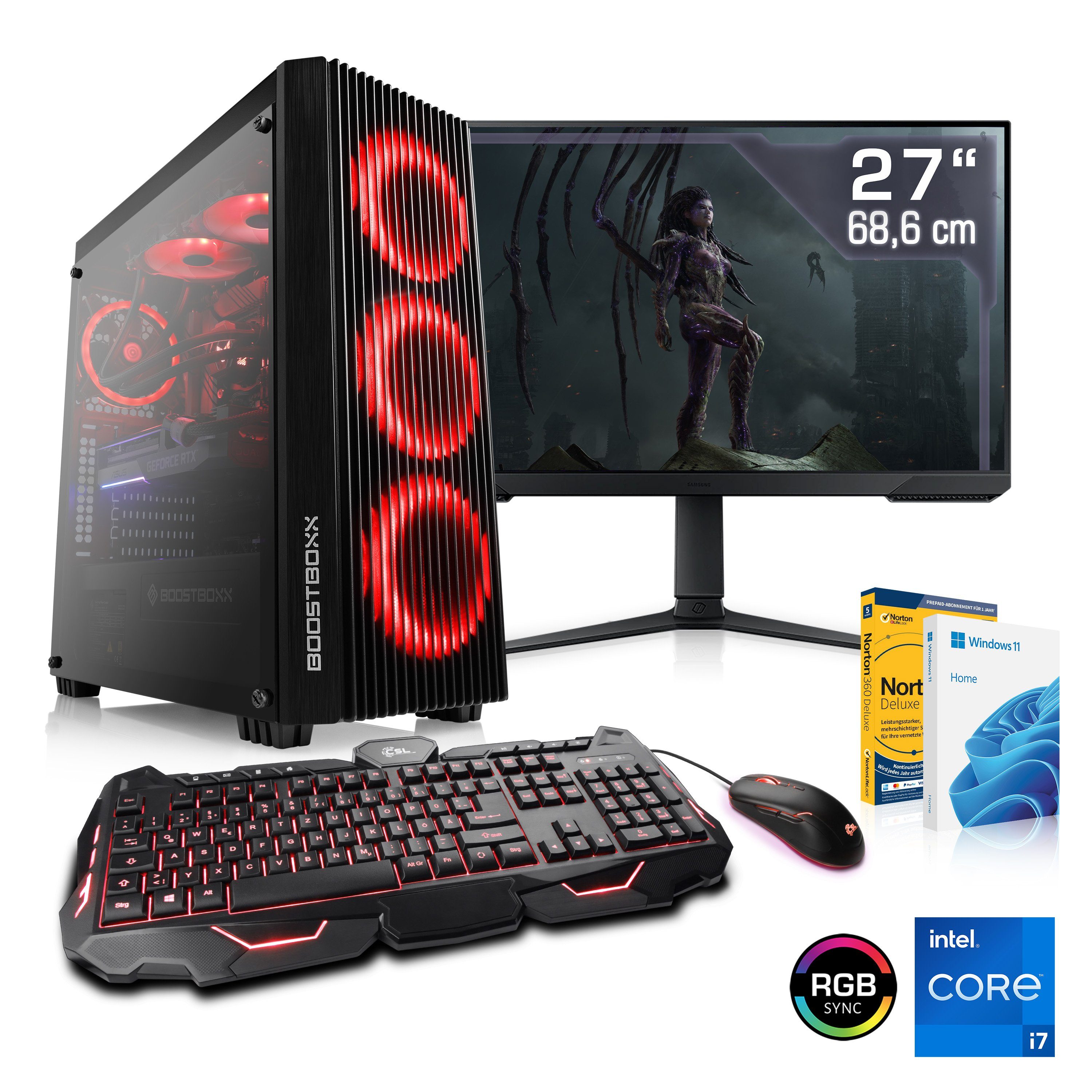 CSL HydroX L7151 Gaming-PC-Komplettsystem (27", Intel® Core i7 13700KF,  GeForce RTX 3060, 16