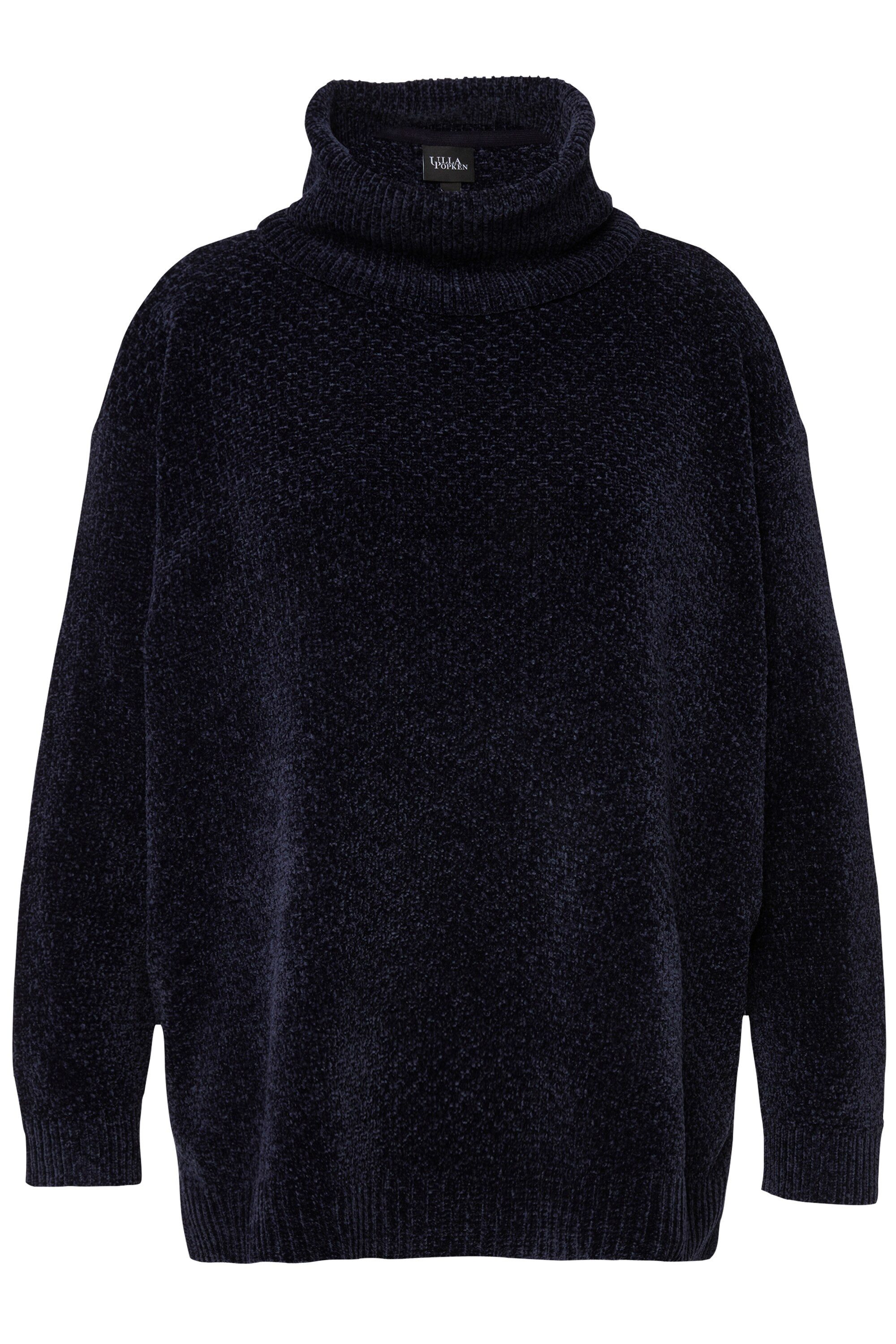 Ulla Popken Longpullover Chenille-Pullover Oversized Stehkragen günstig online kaufen