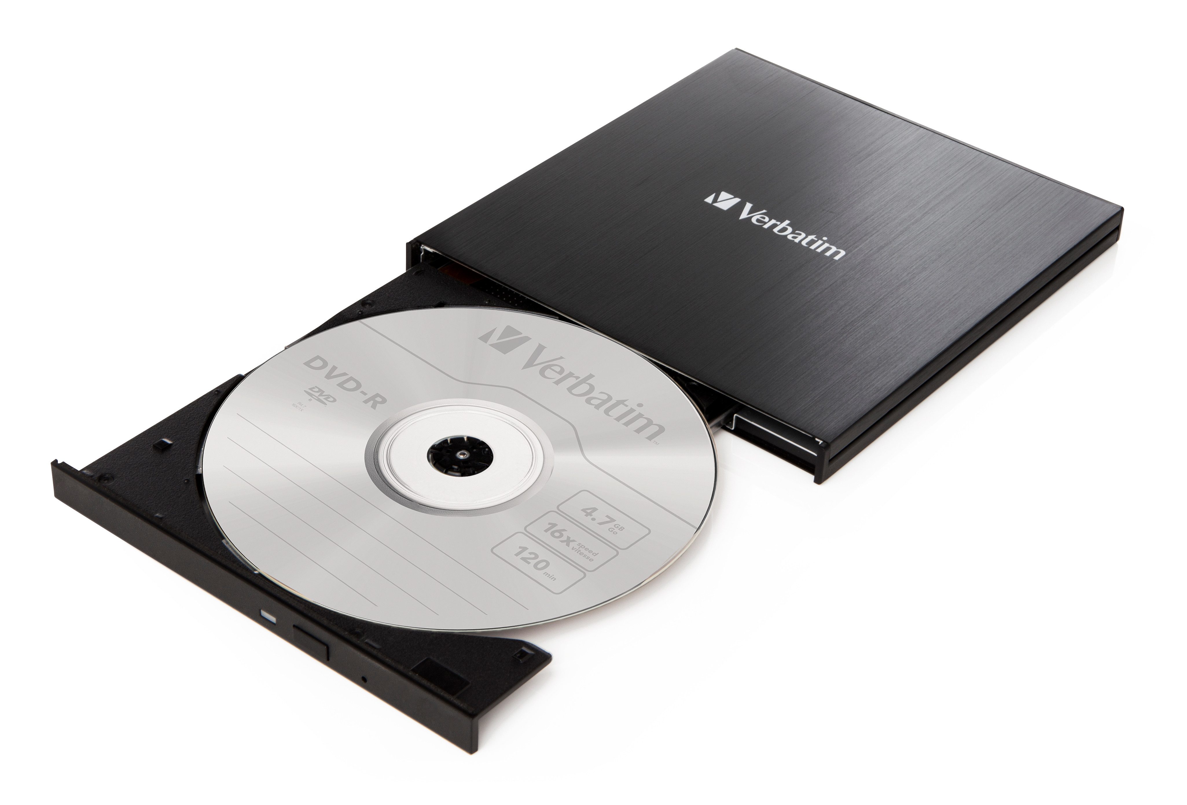 Verbatim Externer Slimline CD/DVD-Brenner Diskettenlaufwerk (USB 3.2, USB 3.2 GEN 1 mit USB-CTM-Anschluss)