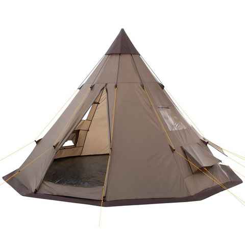 CampFeuer Tipi-Zelt Zelt Spirit für 4 Personen, Braun, 3000 mm Wassersäule, Personen: 4