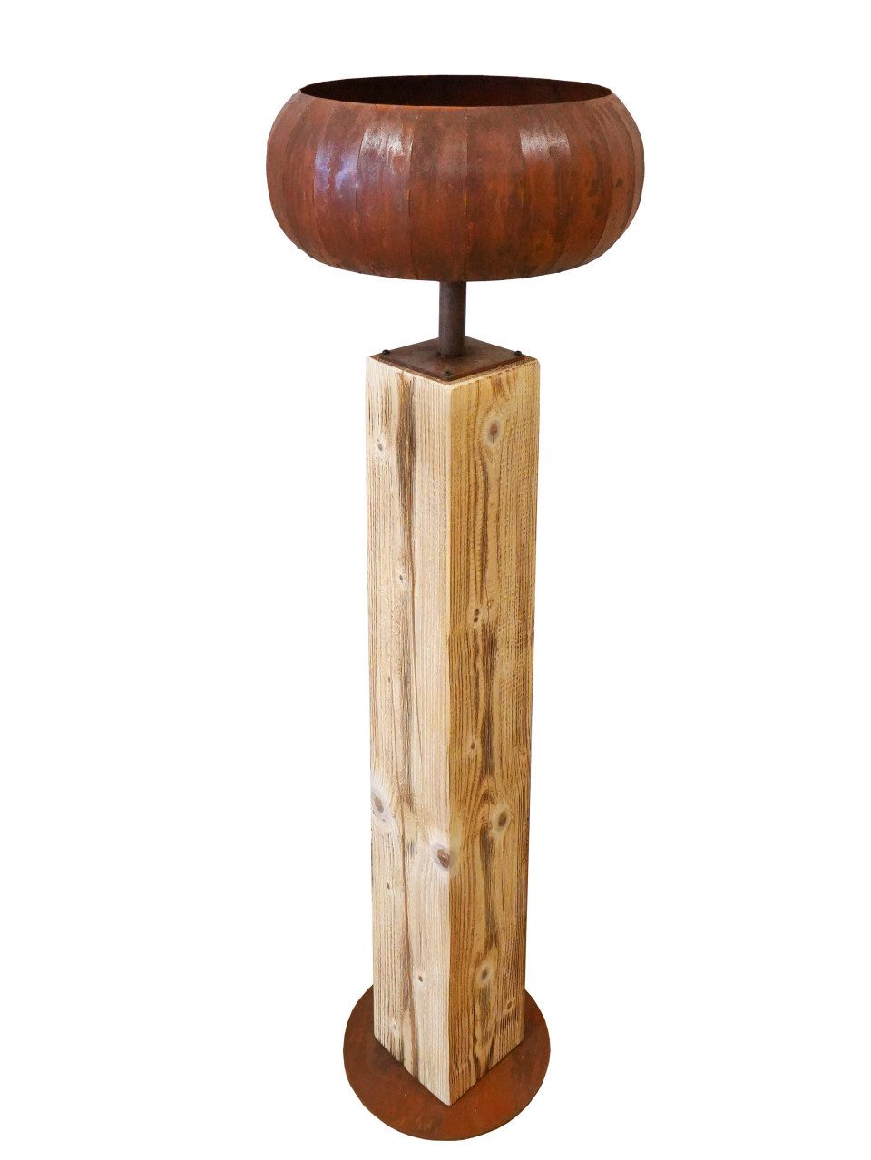 BADEKO Pflanzschale Badeko Deko Säule mit Pflanzschale 132 cm braun