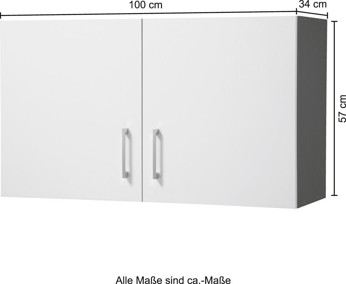 Breite Hängeschrank cm Paris 100 HELD rot/ MÖBEL graphit