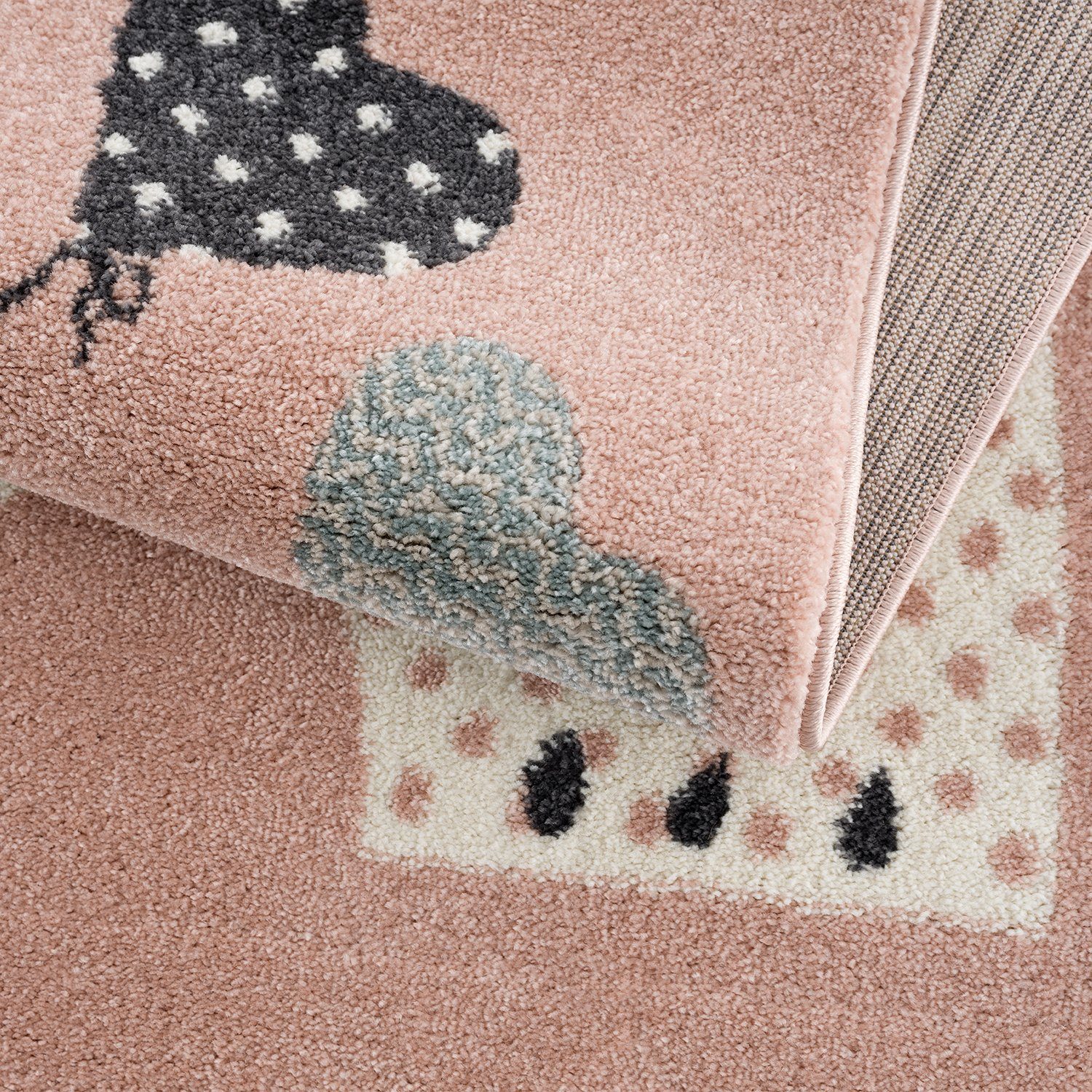 Jimri Kinderteppich Elefant mit Luftballons, Läufer, Kurzflor