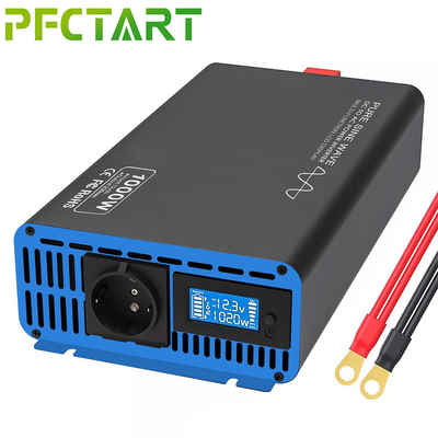 PFCTART Wechselrichter Wechselrichter Reiner Sinus 1000W-3000W Spannungswandler 12V auf 230V, (Inverter Pure Sine Wave Auto Wechselrichter), mit LCD Display Zuverlässige Stromversorgung für unterwegs