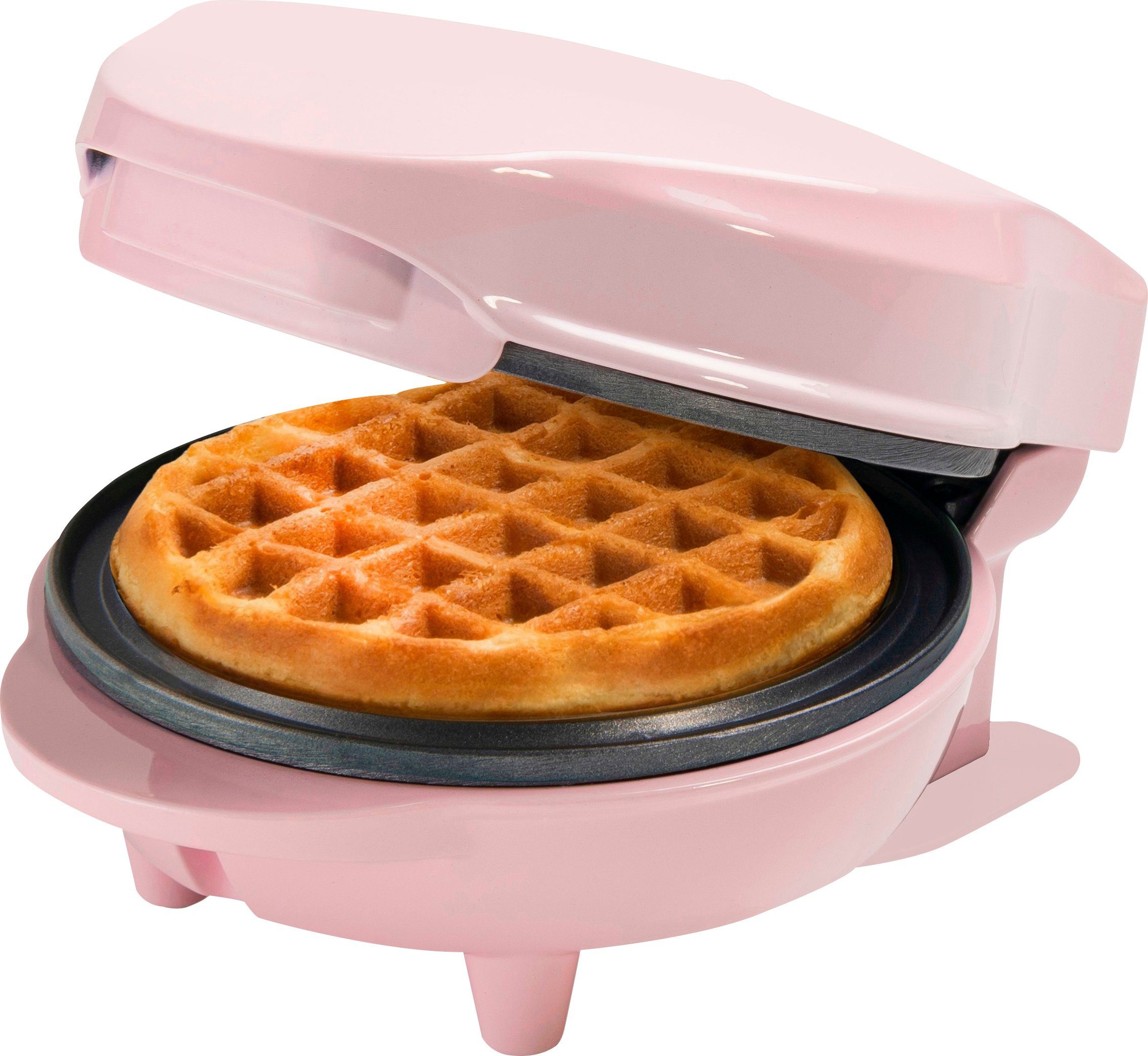 bestron Waffeleisen AMW500 Mini, 550 W, für klassische Waffeln, kleiner Waffelmaker mit Antihaftbeschichtung