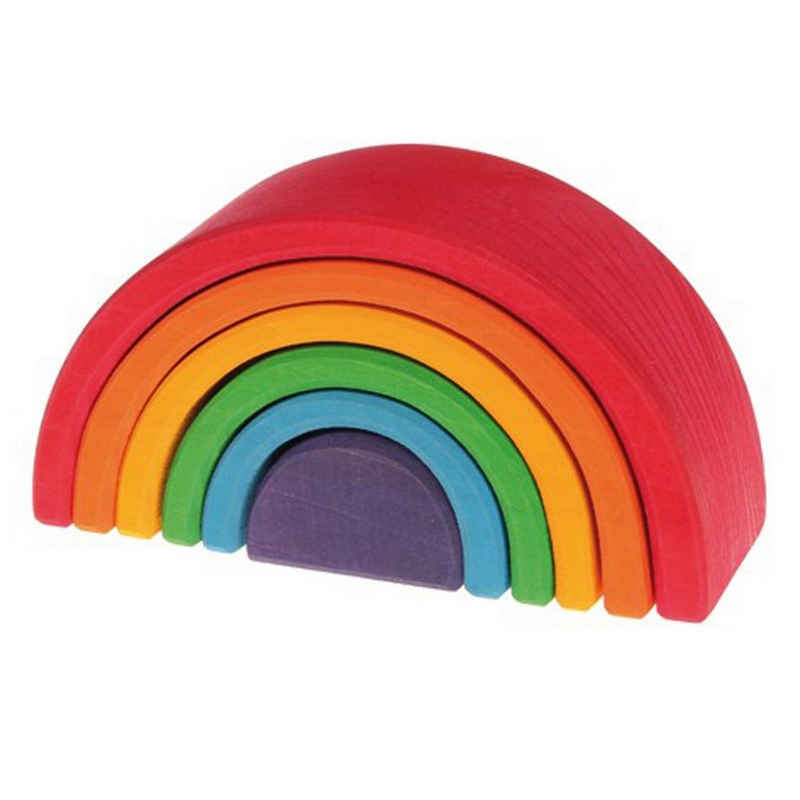 GRIMM´S Spiel und Holz Design Spielbausteine Regenbogen 6-teilig Holzspielzeug Stapelsteine