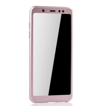 König Design Handyhülle Samsung Galaxy A6 (2018), Samsung Galaxy A6 (2018) Handyhülle 360 Grad Schutz Full Cover Rosa